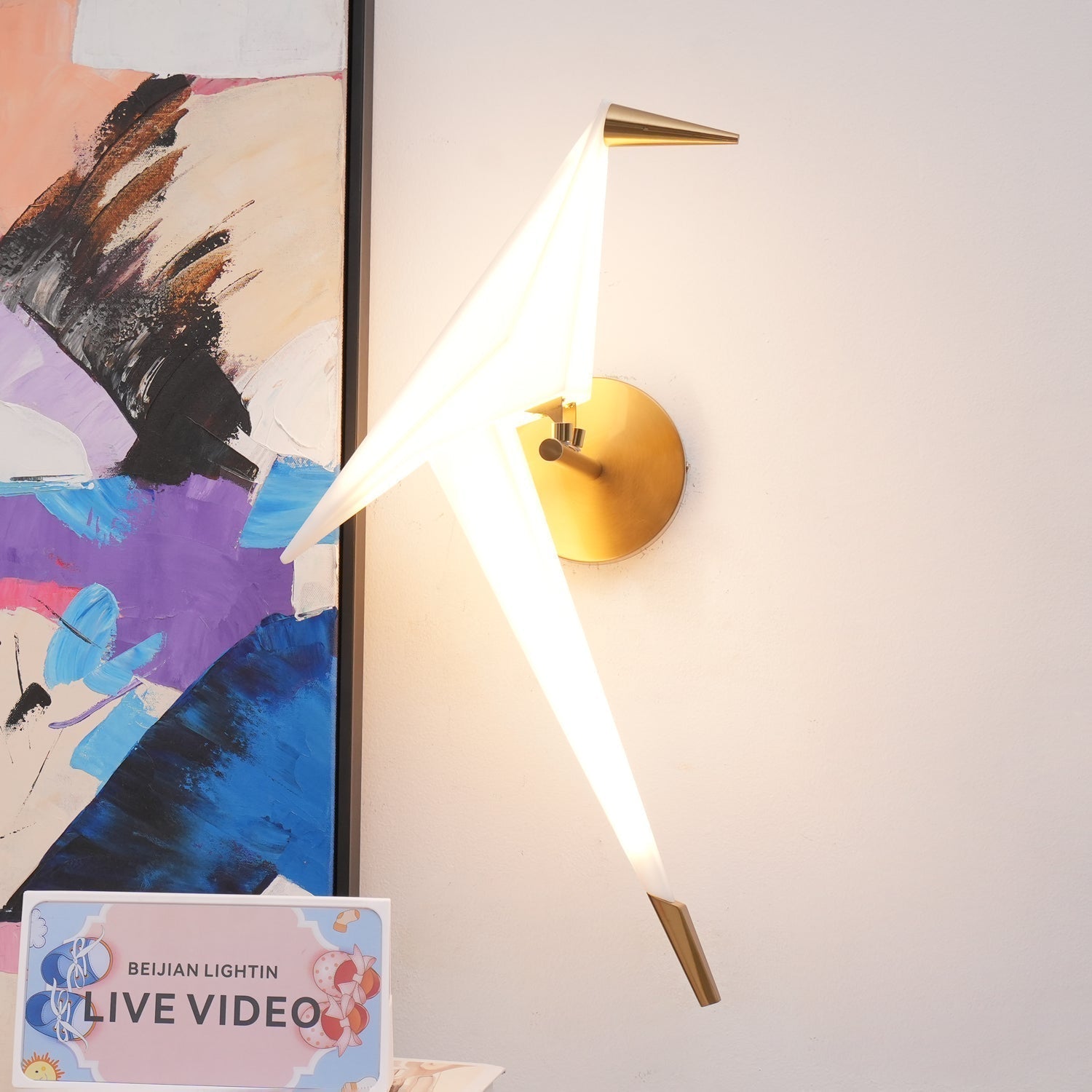 Visileth Nordic Art Crane Plug-In Wall Lamp - Neutralighting
