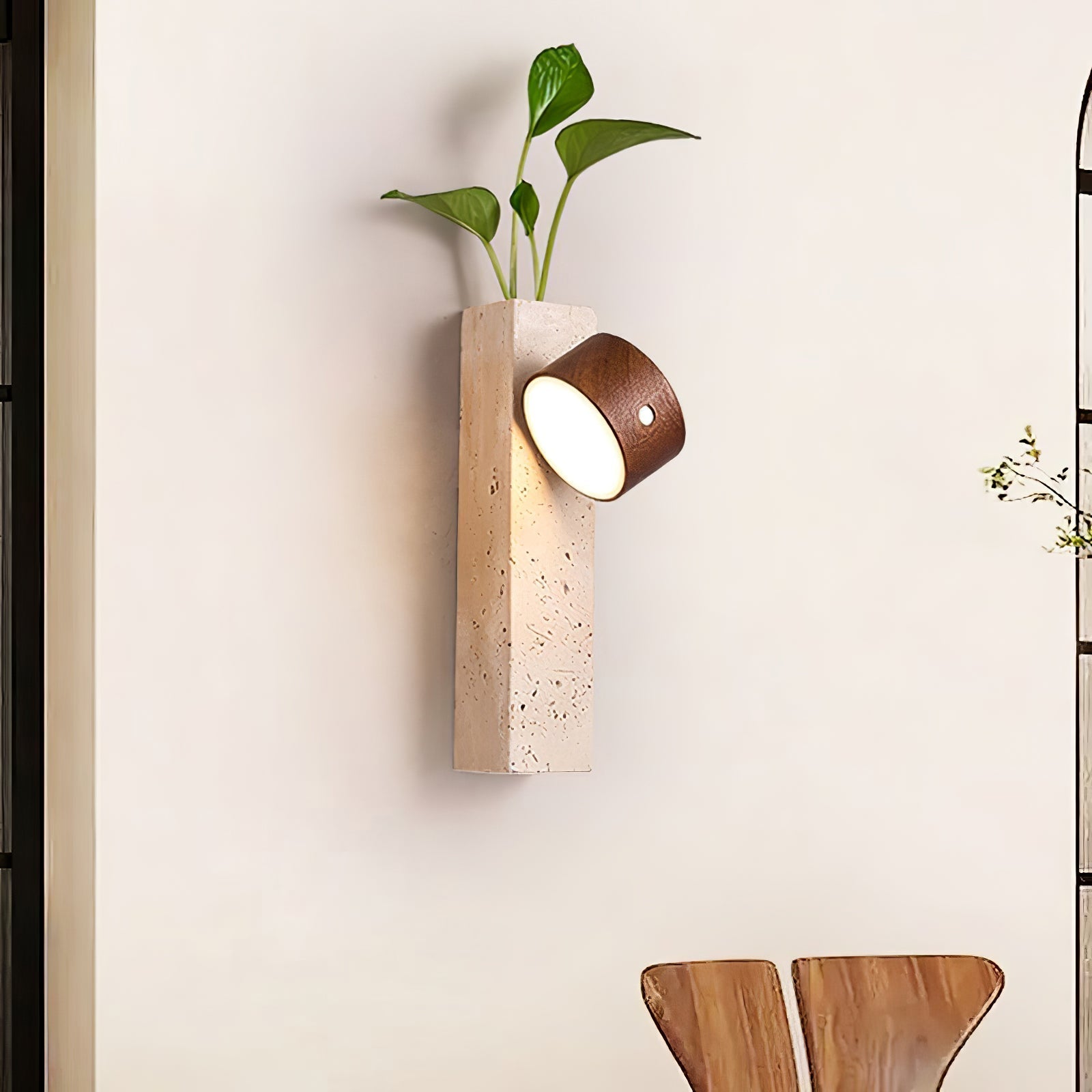 Zarinila Rectangulaire-Bloc Travertin Luminaire Mural - Neutralighting