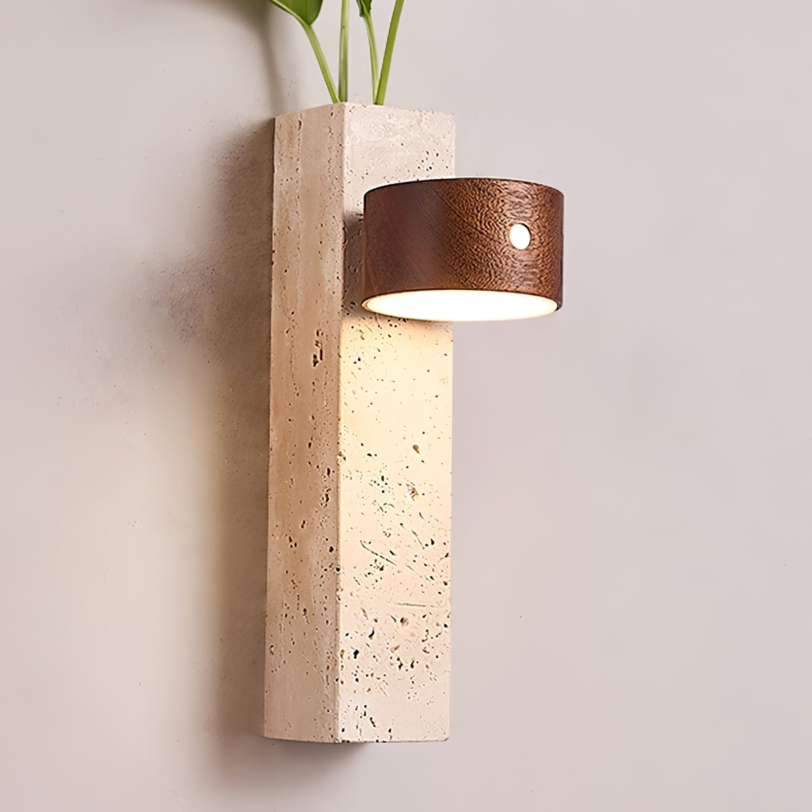 Zarinila Rectangulaire-Bloc Travertin Luminaire Mural - Neutralighting