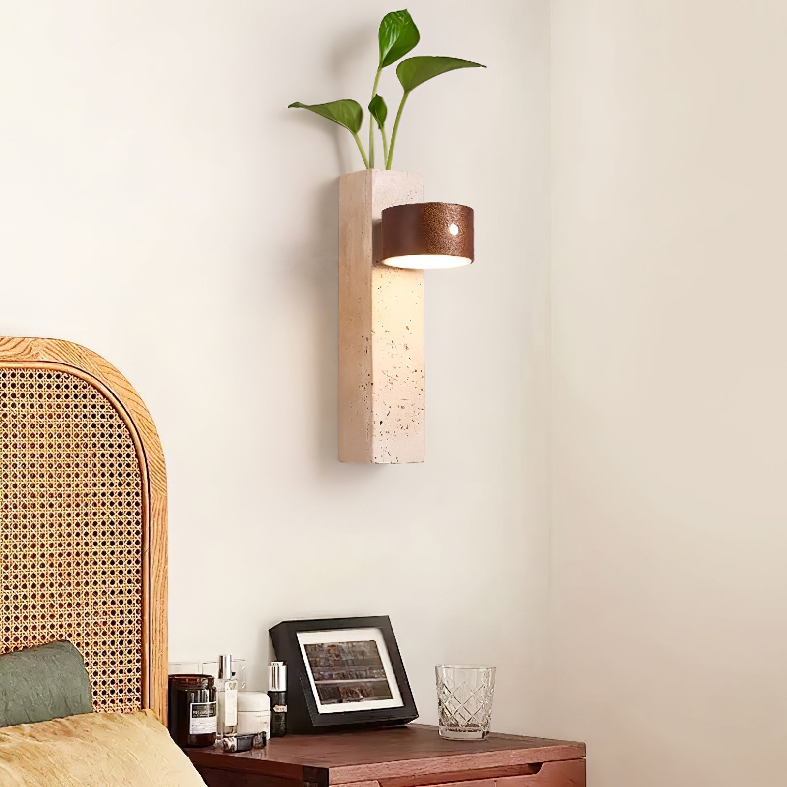 Zarinila Rectangulaire-Bloc Travertin Luminaire Mural - Neutralighting
