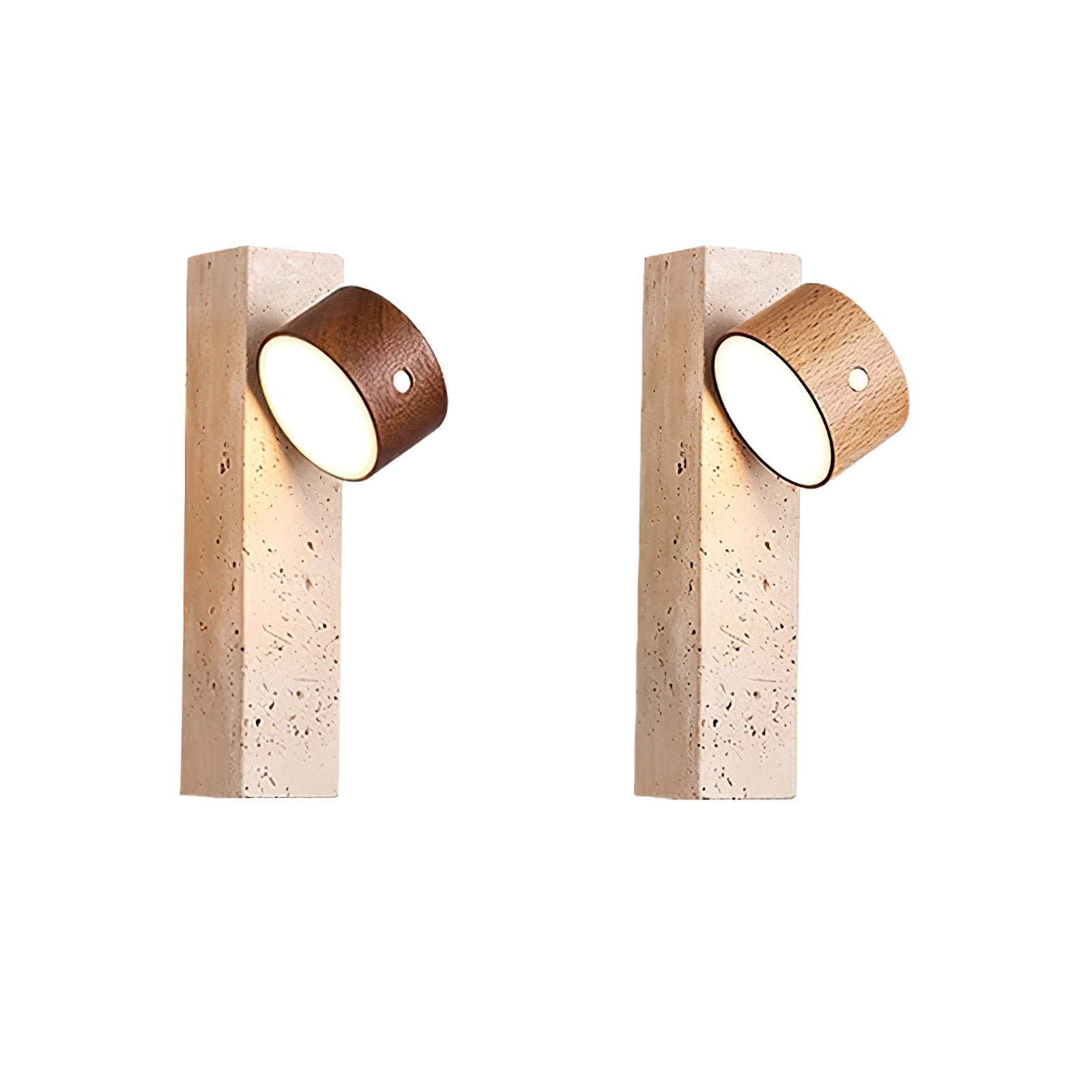 Zarinila Rectangulaire-Bloc Travertin Luminaire Mural - Neutralighting