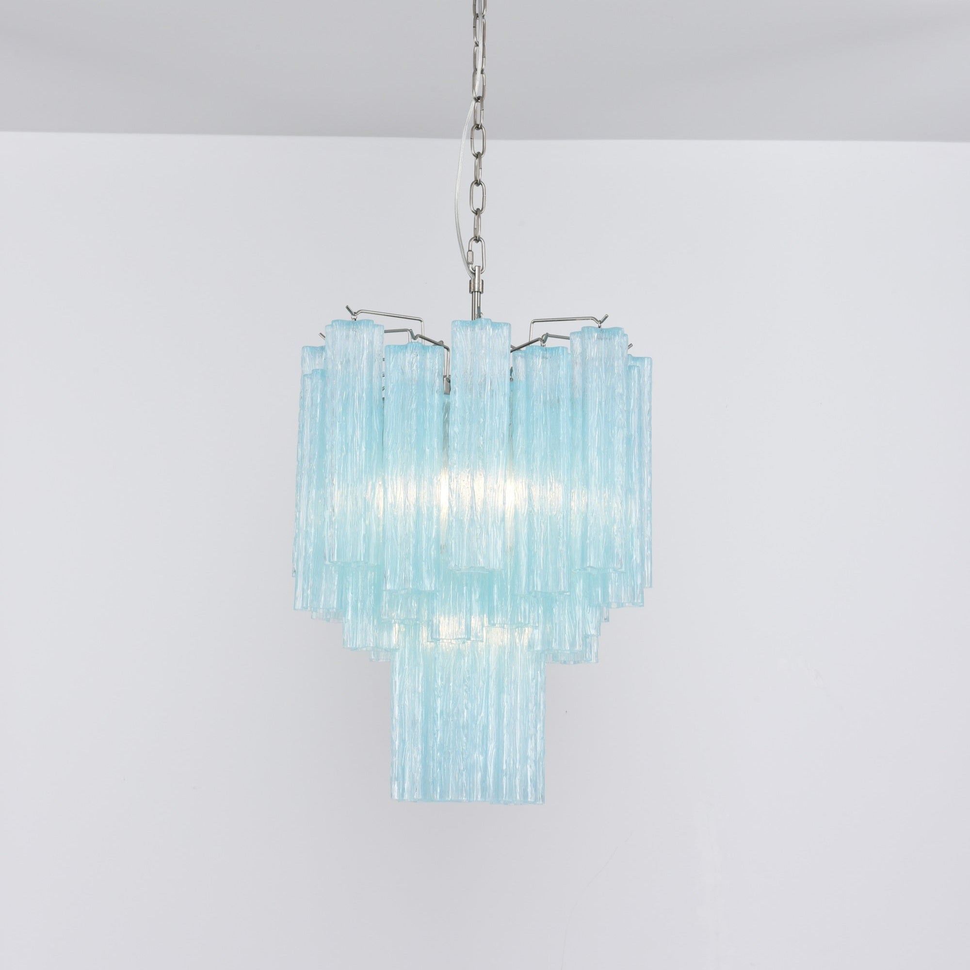 Aurora Chandelier Azzura En Verre De Murano Tubes Style Côtier - Neutralighting