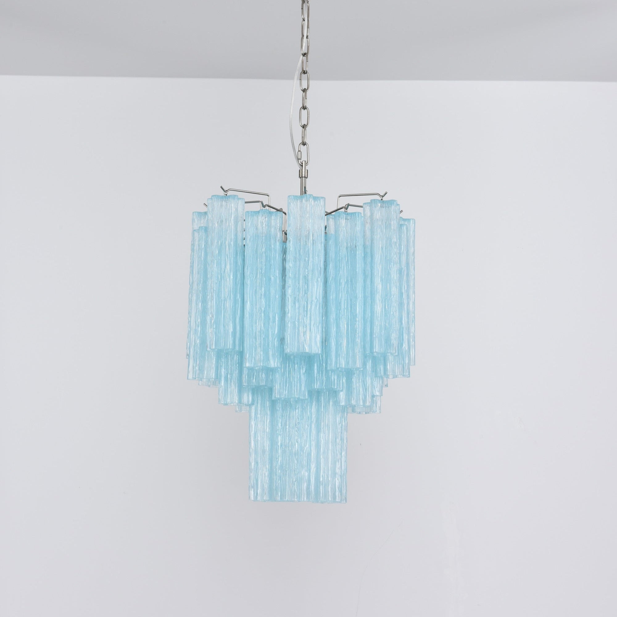Aurora Chandelier Azzura En Verre De Murano Tubes Style Côtier - Neutralighting