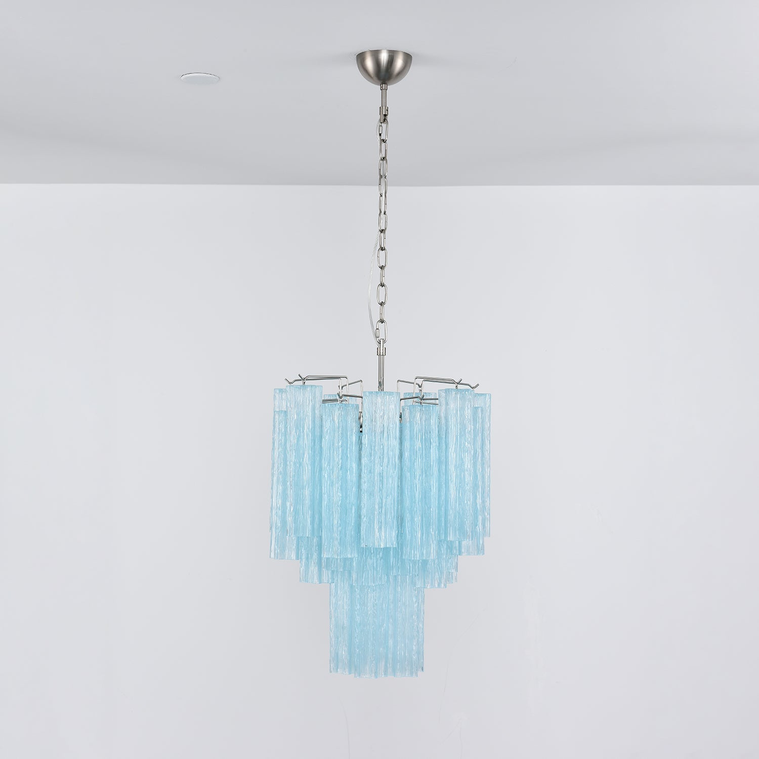 Aurora Chandelier Azzura En Verre De Murano Tubes Style Côtier - Neutralighting