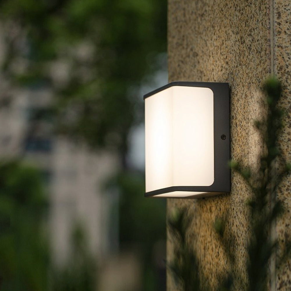Ray Applique Minimaliste Rectangulaire Moderne, Câble/Solaire, Acrylique, Noir/Blanc, Jardin - Neutralighting