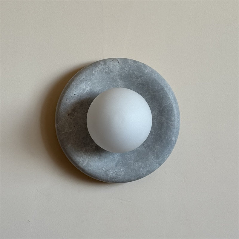 Aurvelyra Nordic Art Classic Grey Glass Marble Sconce Wall Lamp - Lamp Copper