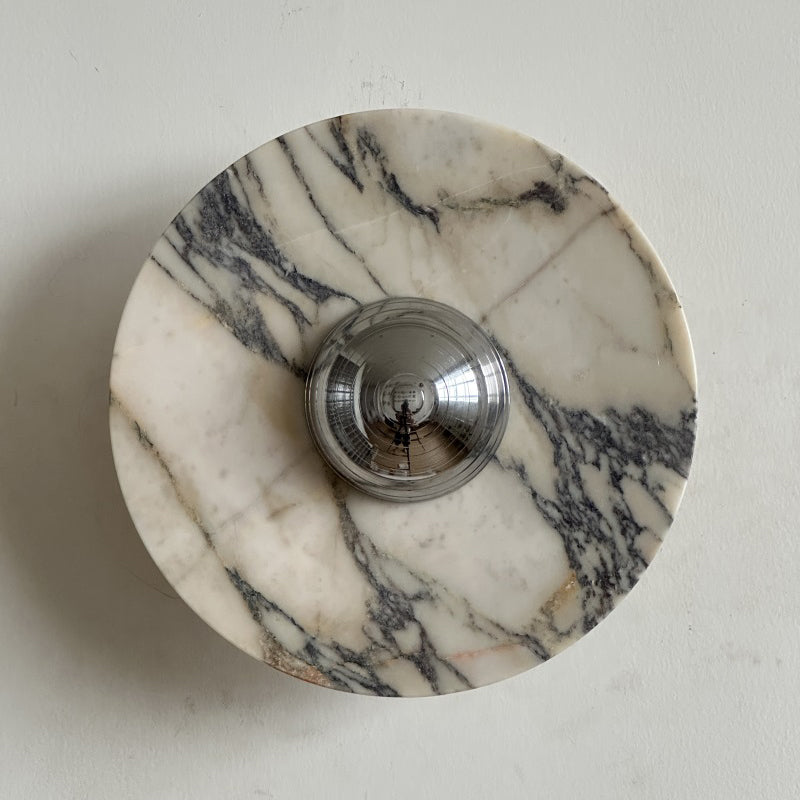 Alter Modern Minimalist Round Marble Metal Sconce Wall Lamp - Lamp Copper