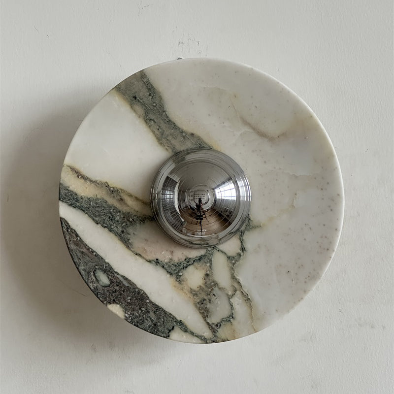 Alter Modern Minimalist Round Marble Metal Sconce Wall Lamp - Lamp Copper
