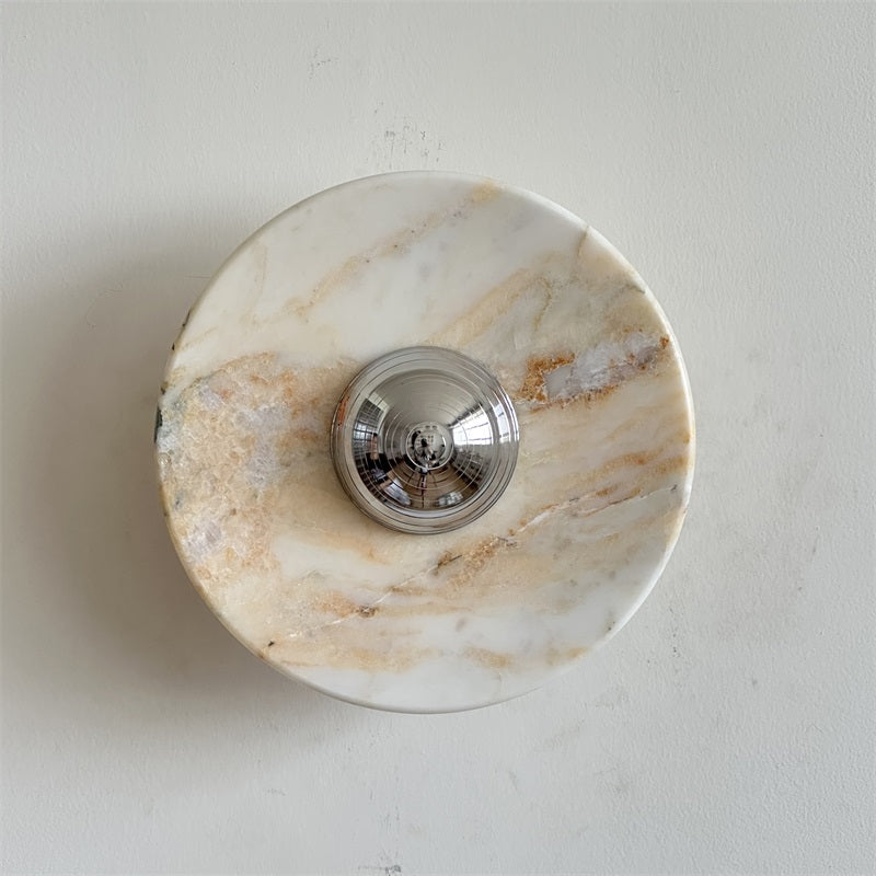 Alba Modern Minimalist Chrome Marble Metal Wall Lamp - Lamp Copper