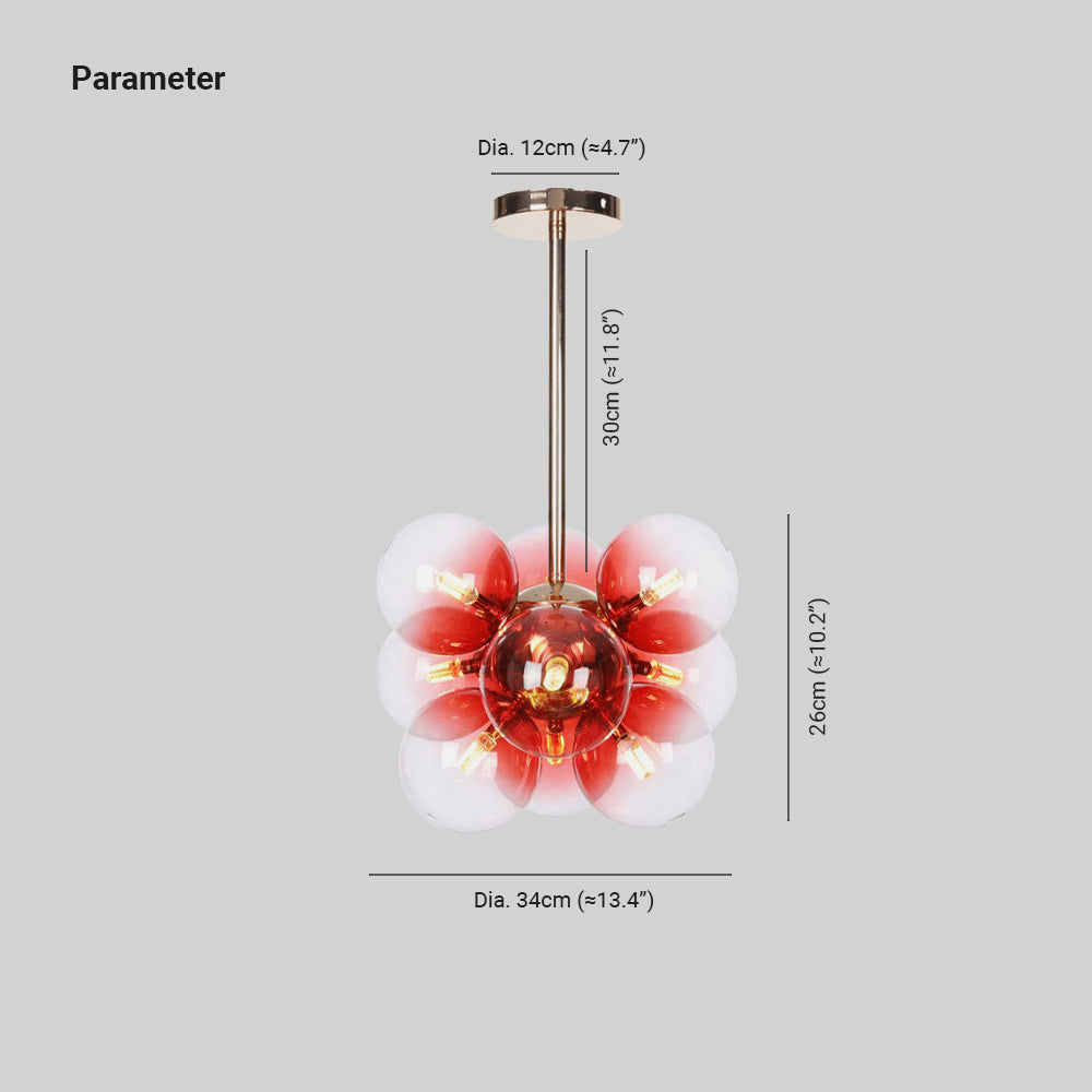 Valentina Minimalisme Rond Suspension Métal/Verre Chambre à coucher - Neutralighting