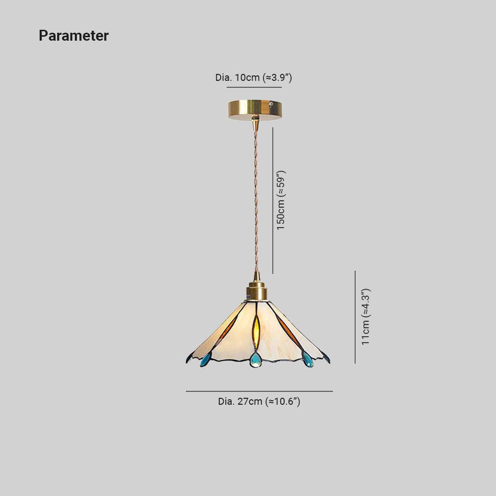 Tiffany Vintage Suspension Métal/Verre Chambre/Salon/Entrée - Neutralighting
