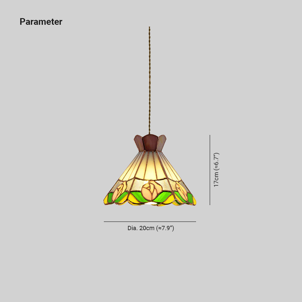 Tiffany Design LED Fleur De Cône Suspension Blanc Bar/Chambre À Coucher - Neutralighting
