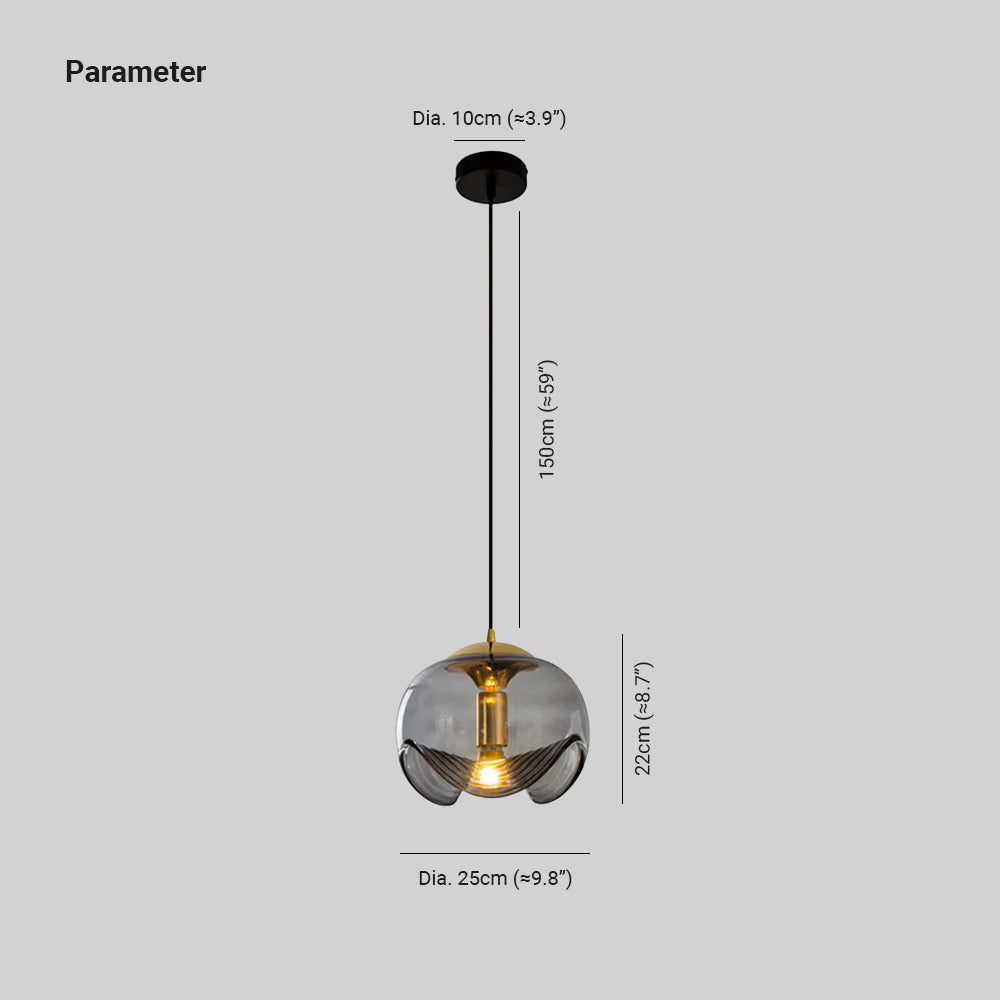 Valentina Design LED Globe Suspension Verre Chambre À Coucher - Neutralighting