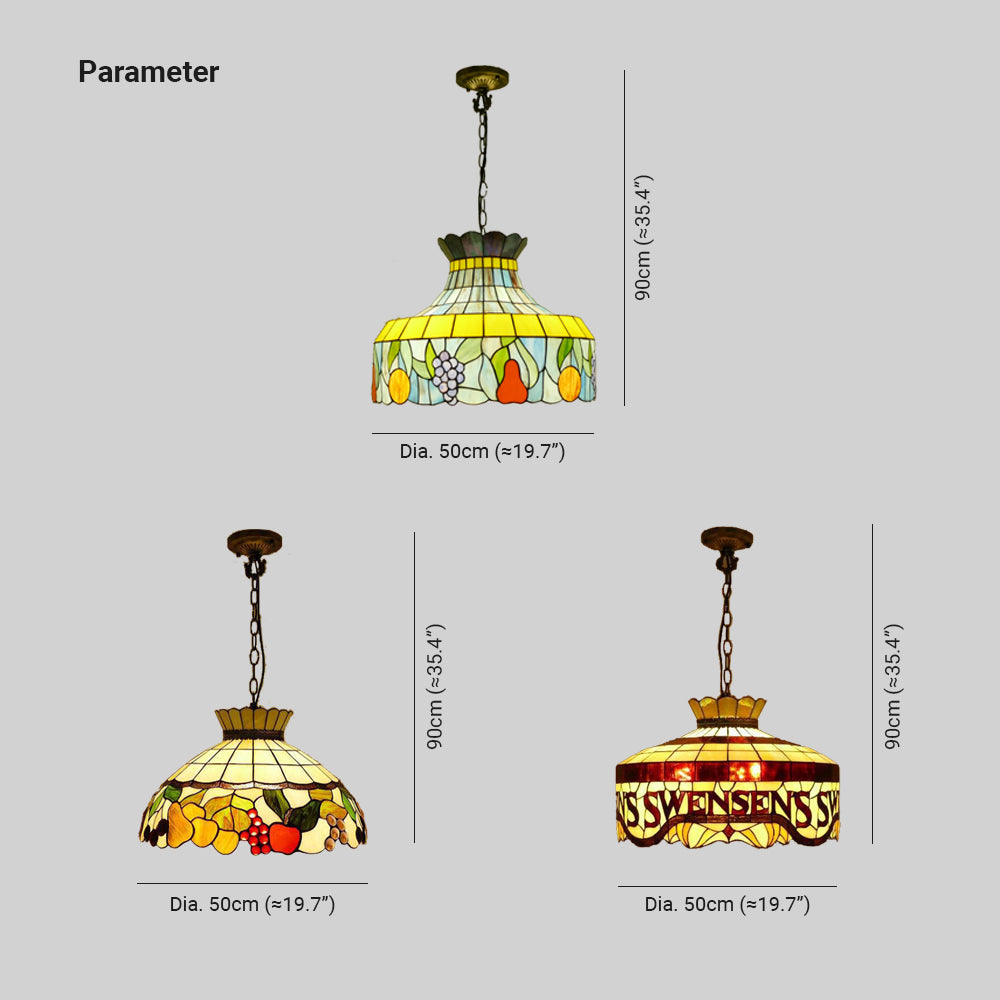 Tiffany Vintage LED Suspension Métal Verre Chambre À Coucher - Neutralighting
