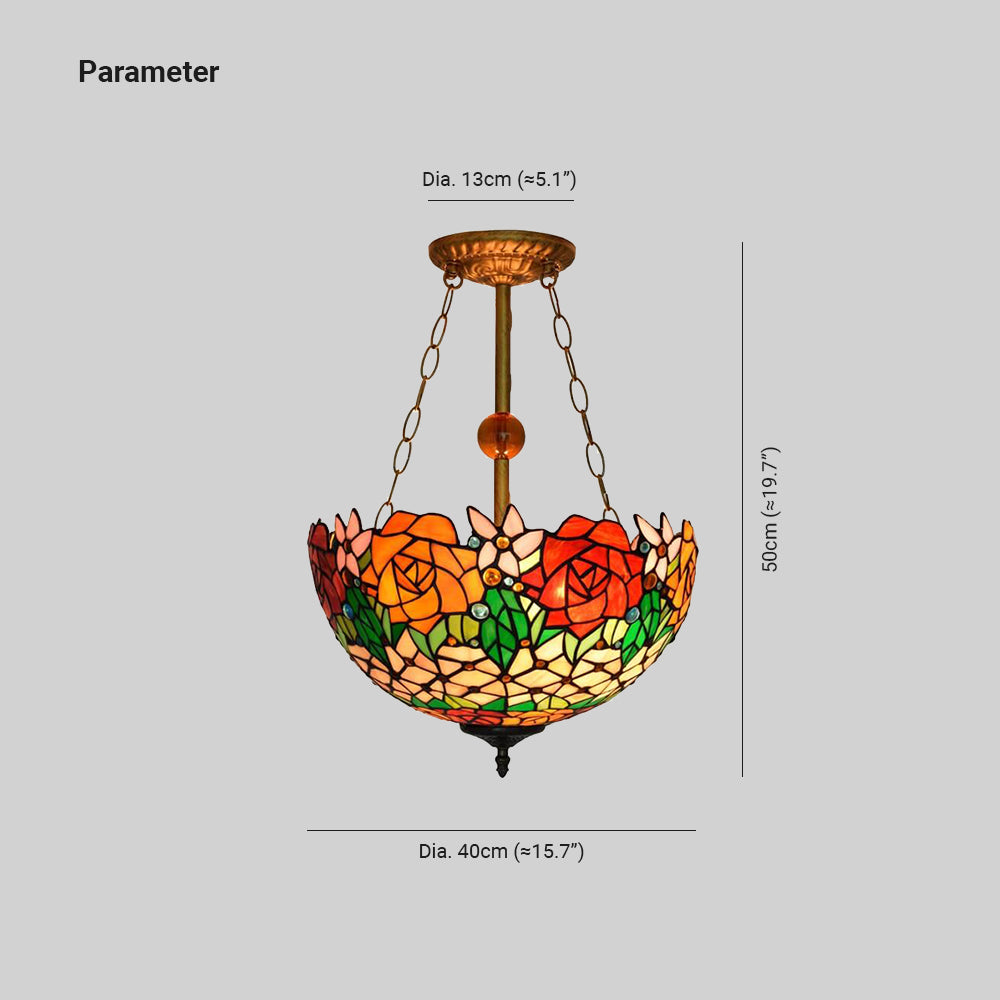Tiffany Vintage LED Suspension Verre Chambre À Coucher - Neutralighting
