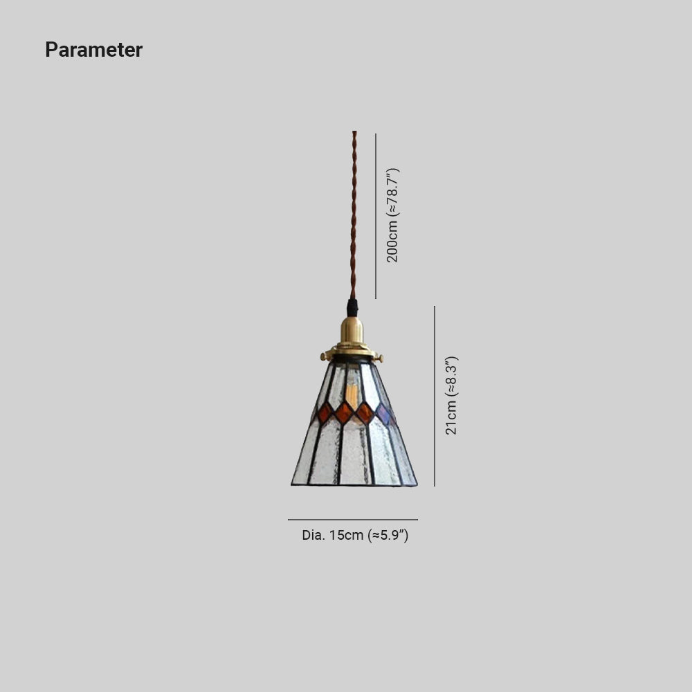 Tiffany Suspension Luminaire LED Vintage Métal/Verre Chambre/Salon - Neutralighting