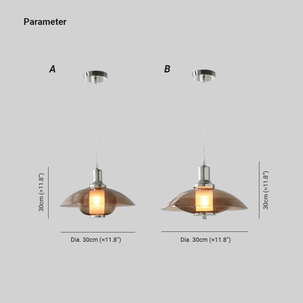 Arisha Suspension Luminaire Moderne Ronde LED Marron Verre Salon - Neutralighting