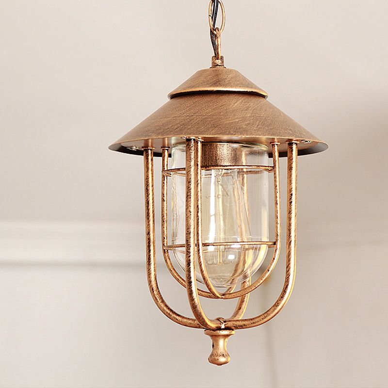 Silva Suspension Extérieure Lanterne Vintage, Métal/Verre, Noir/Bronze, Jardin