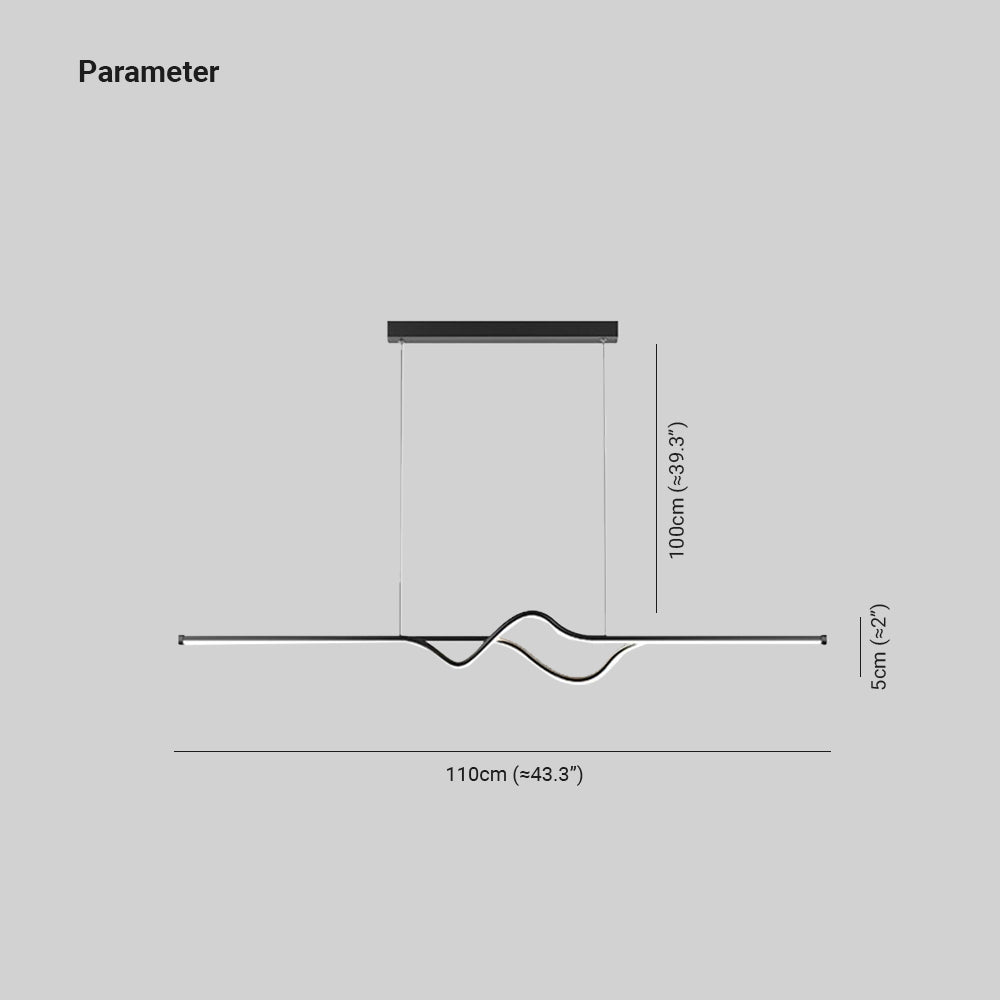 Arisha Suspension Linéaire Minimaliste, Noir/Blanc/Gris, Salon - Neutralighting