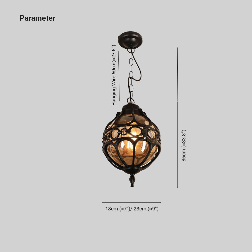 Silva Sphère Vintage LED Suspension Noir Bronze Métal Verre Salon Chambre à coucher - Neutralighting