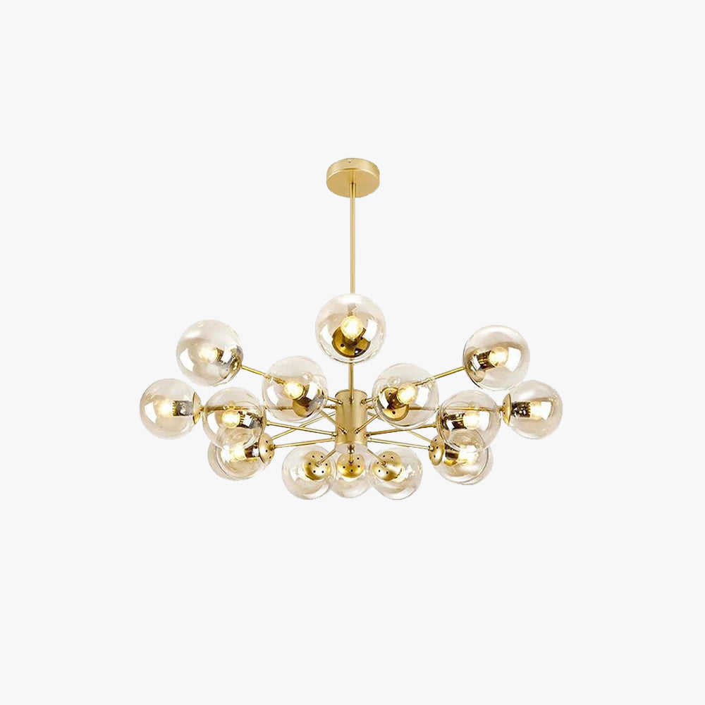 Valentina Suspension Multi Retro, Metal/Verre, Noir/Or, Salon - Neutralighting