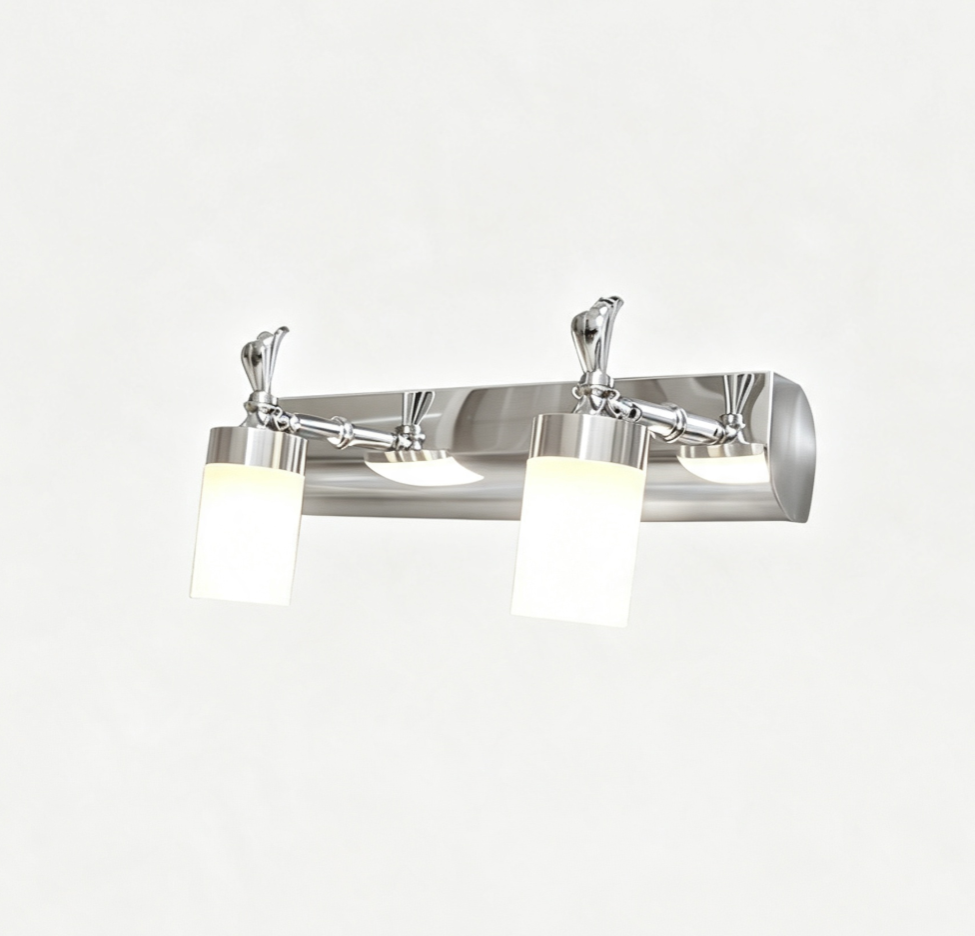 Arisha Applique Murale de Vanité Cylindrique Moderne, Métal/Acrylique, Salle de Bain