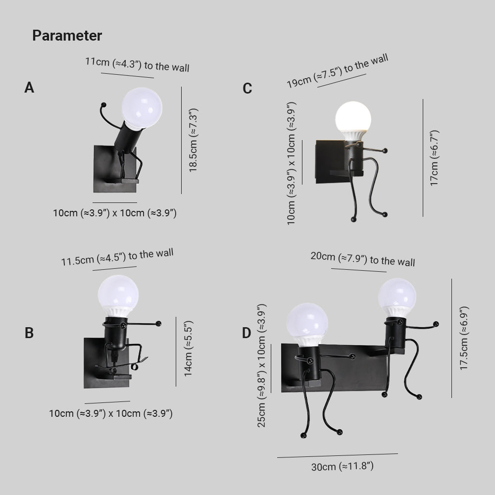 Luxo Applique Murale Design Italien LED Métal Noir/Blanc Chambre à Coucher/Salon - Neutralighting