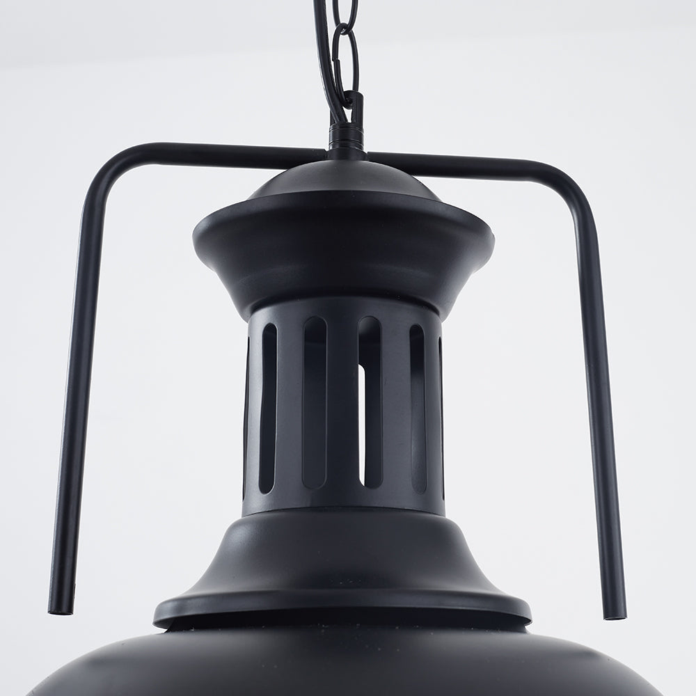 Silva Suspension Dôme Industrielle, Métal, Noir/Noir Blanc/Rouille, Salon - Neutralighting