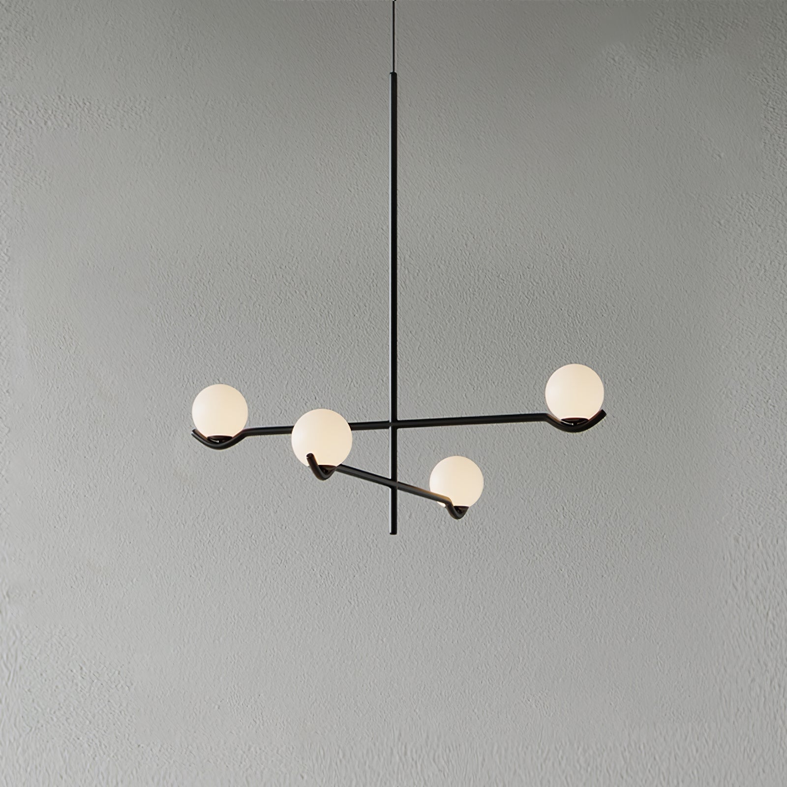 Noir Suspension Minimaliste en Verre - Neutralighting