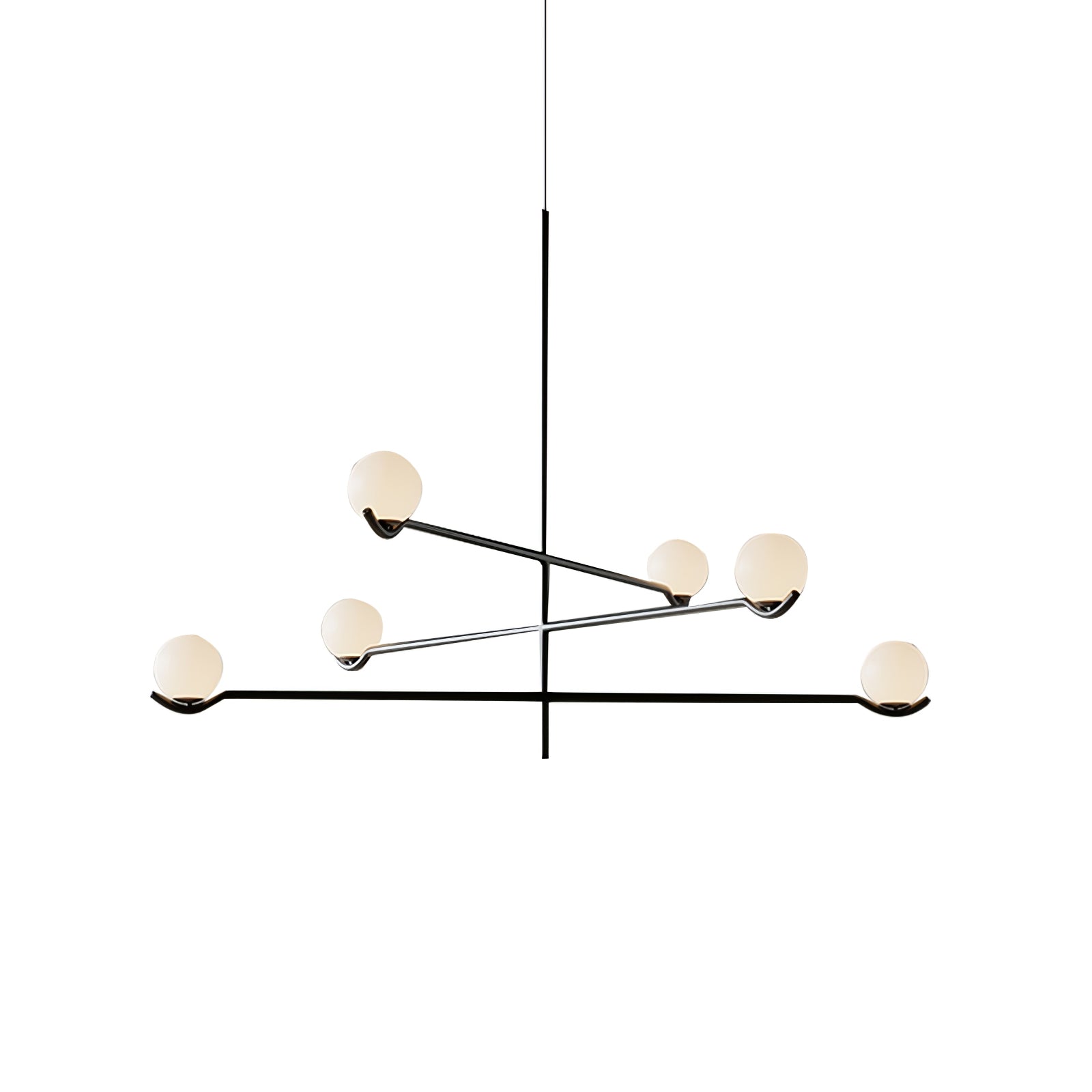 Noir Suspension Minimaliste en Verre - Neutralighting