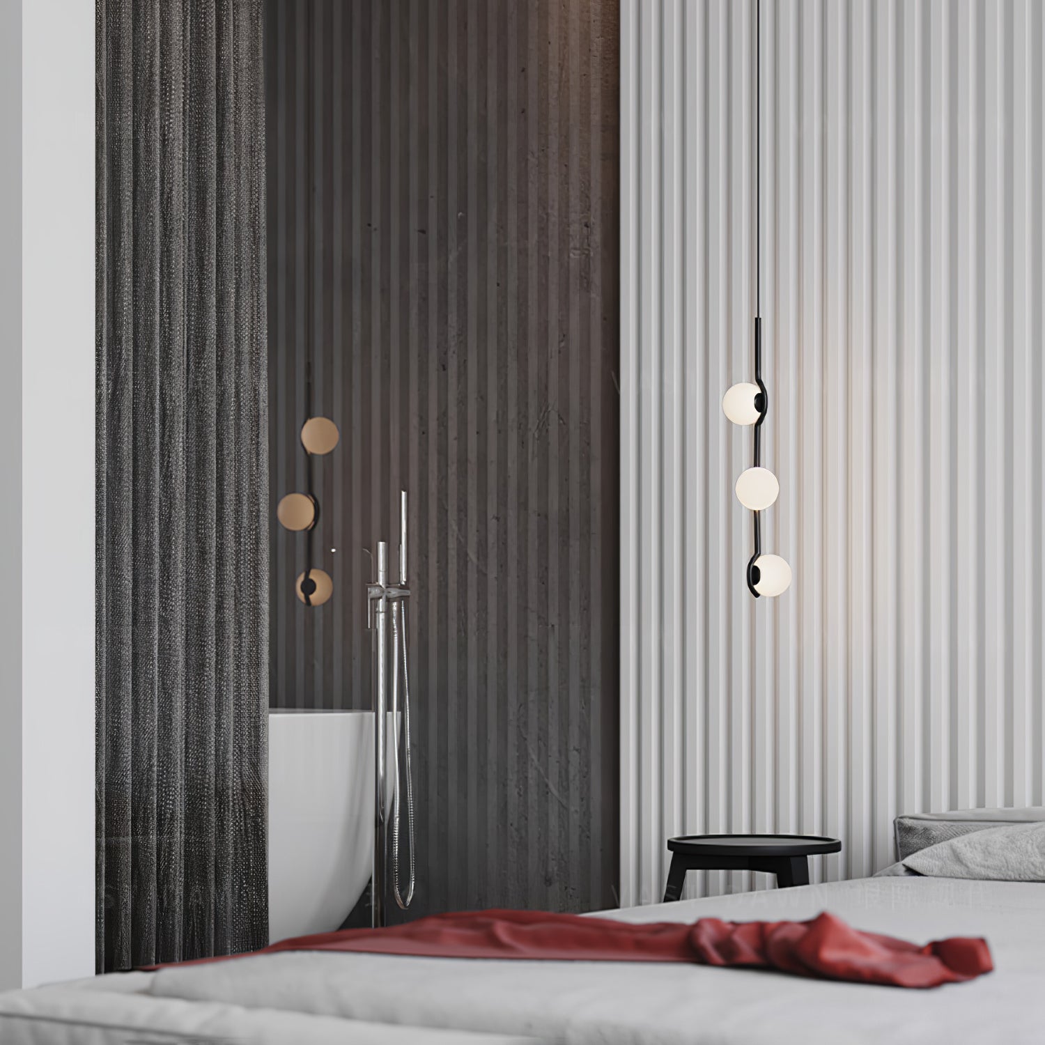 Noir Suspension Minimaliste en Verre - Neutralighting