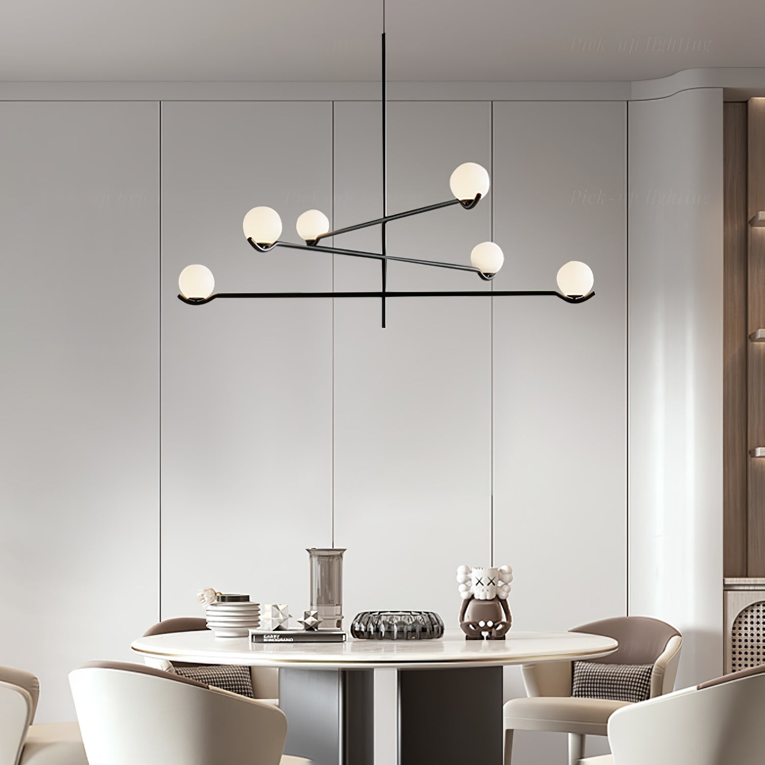 Noir Suspension Minimaliste en Verre - Neutralighting