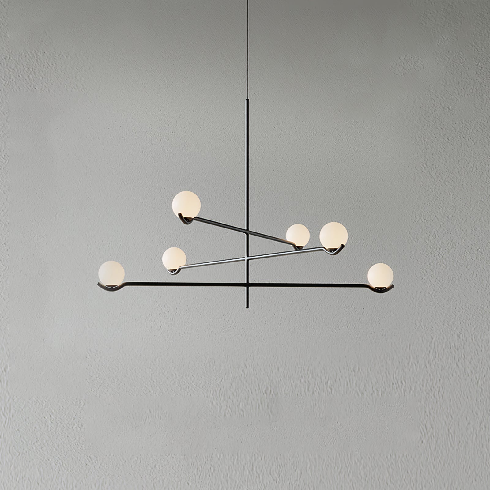 Noir Suspension Minimaliste en Verre - Neutralighting