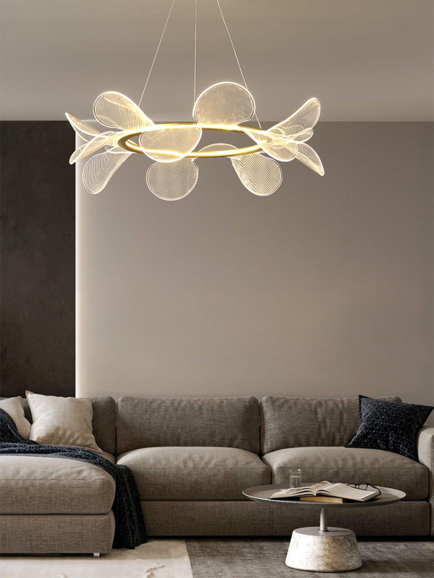 Lustra Chandelier Bain Fleurs Volantes Acrylique - Neutralighting