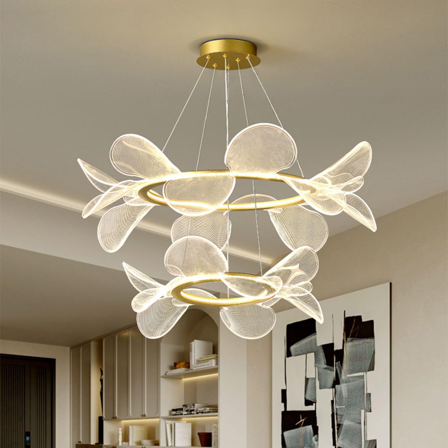 Lustra Chandelier Bain Fleurs Volantes Acrylique - Neutralighting