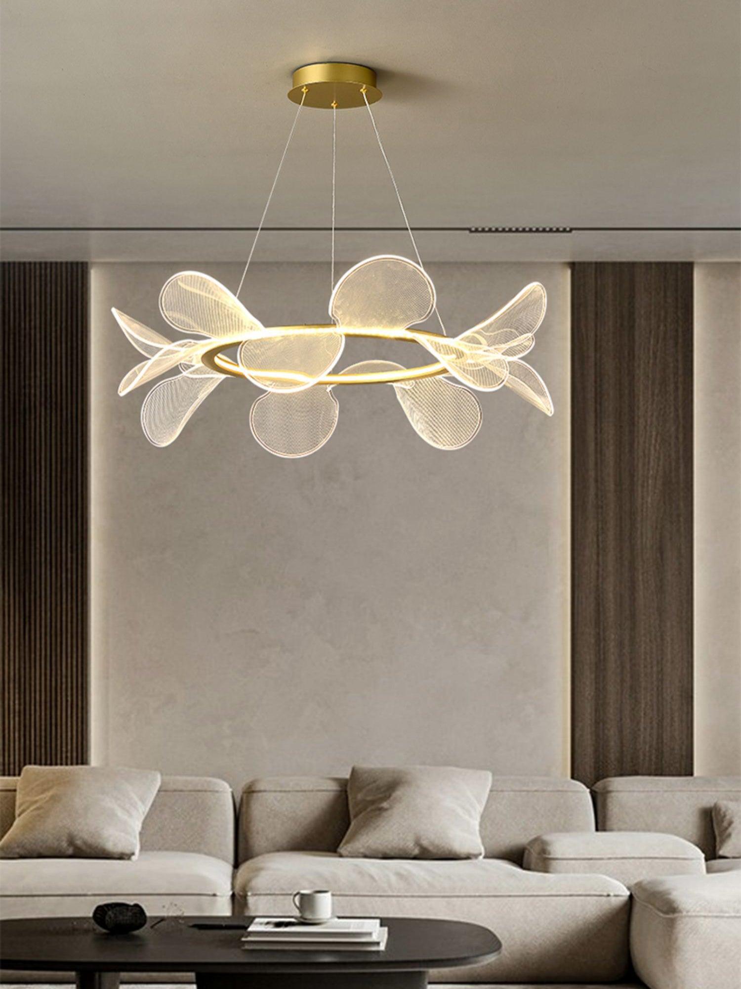 Lustra Chandelier Bain Fleurs Volantes Acrylique - Neutralighting