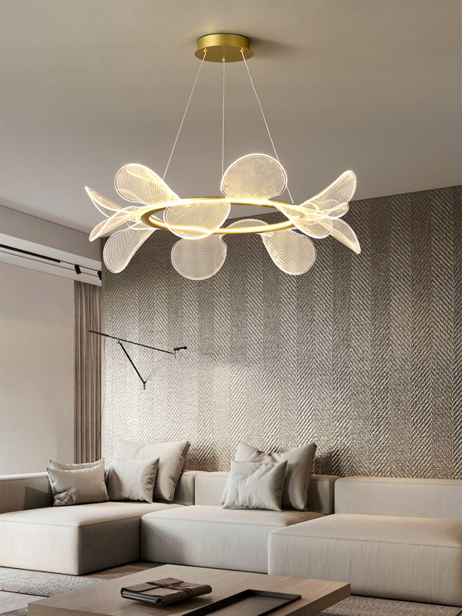 Lustra Chandelier Bain Fleurs Volantes Acrylique - Neutralighting