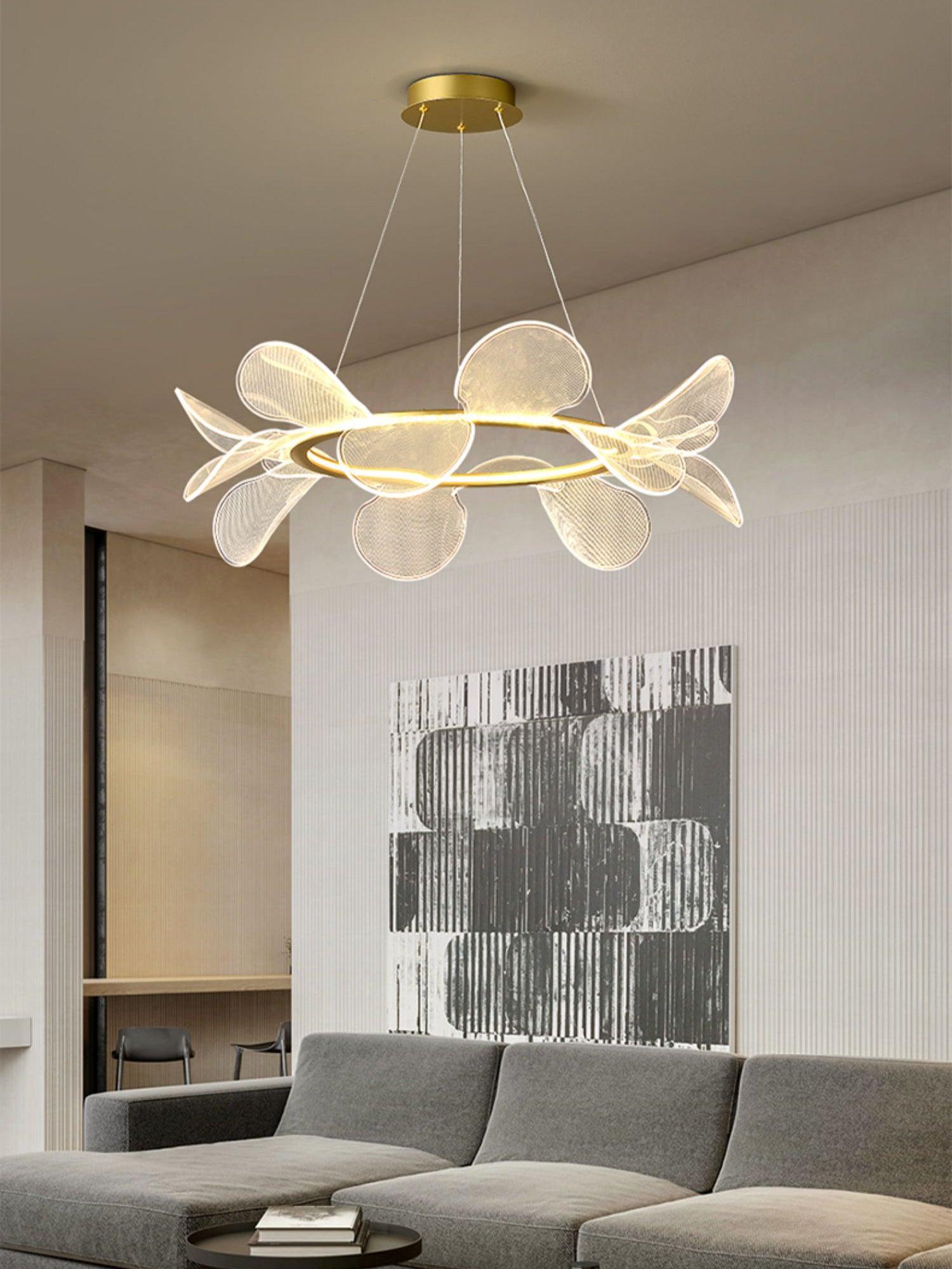 Lustra Chandelier Bain Fleurs Volantes Acrylique - Neutralighting