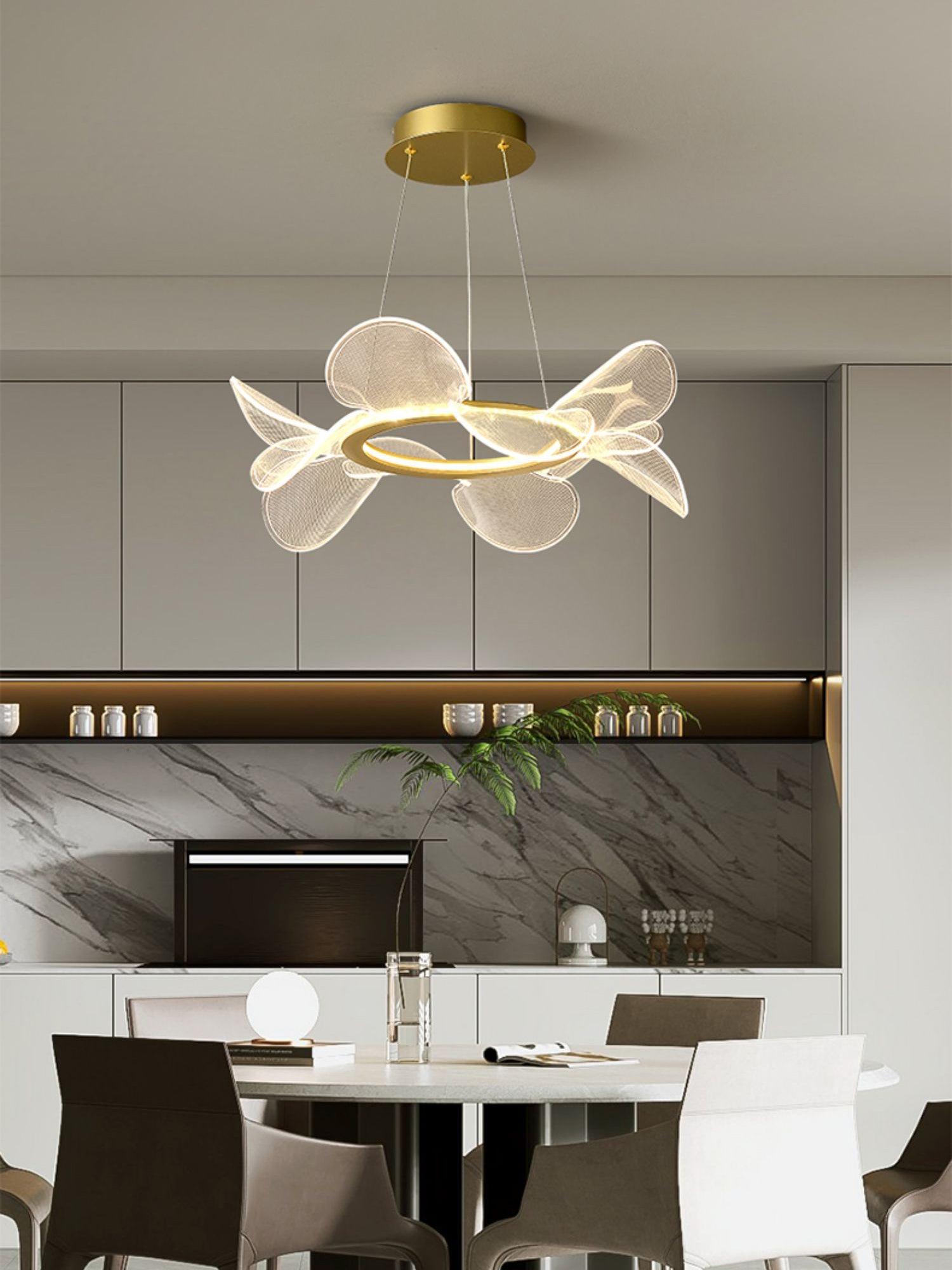 Lustra Chandelier Bain Fleurs Volantes Acrylique - Neutralighting
