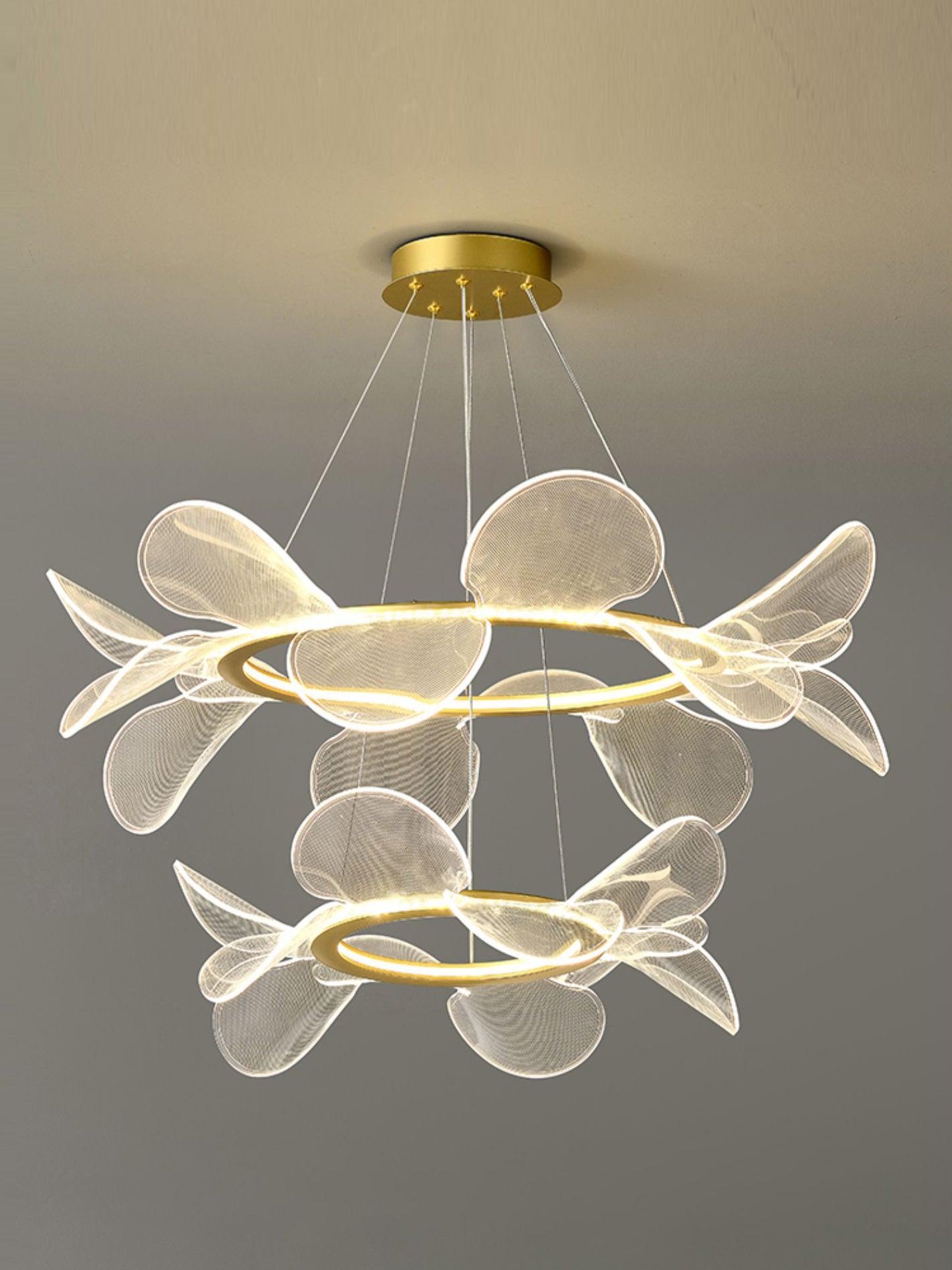 Lustra Chandelier Bain Fleurs Volantes Acrylique - Neutralighting