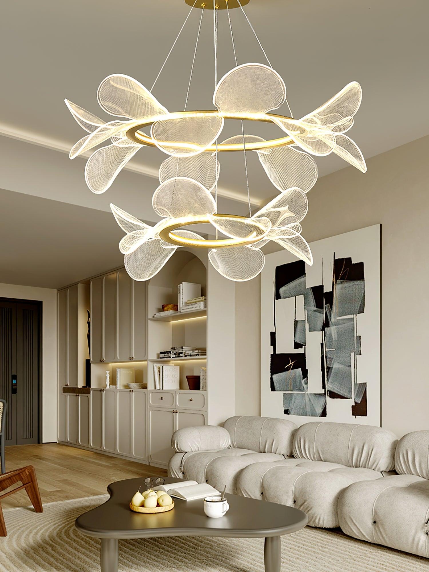 Lustra Chandelier Bain Fleurs Volantes Acrylique - Neutralighting