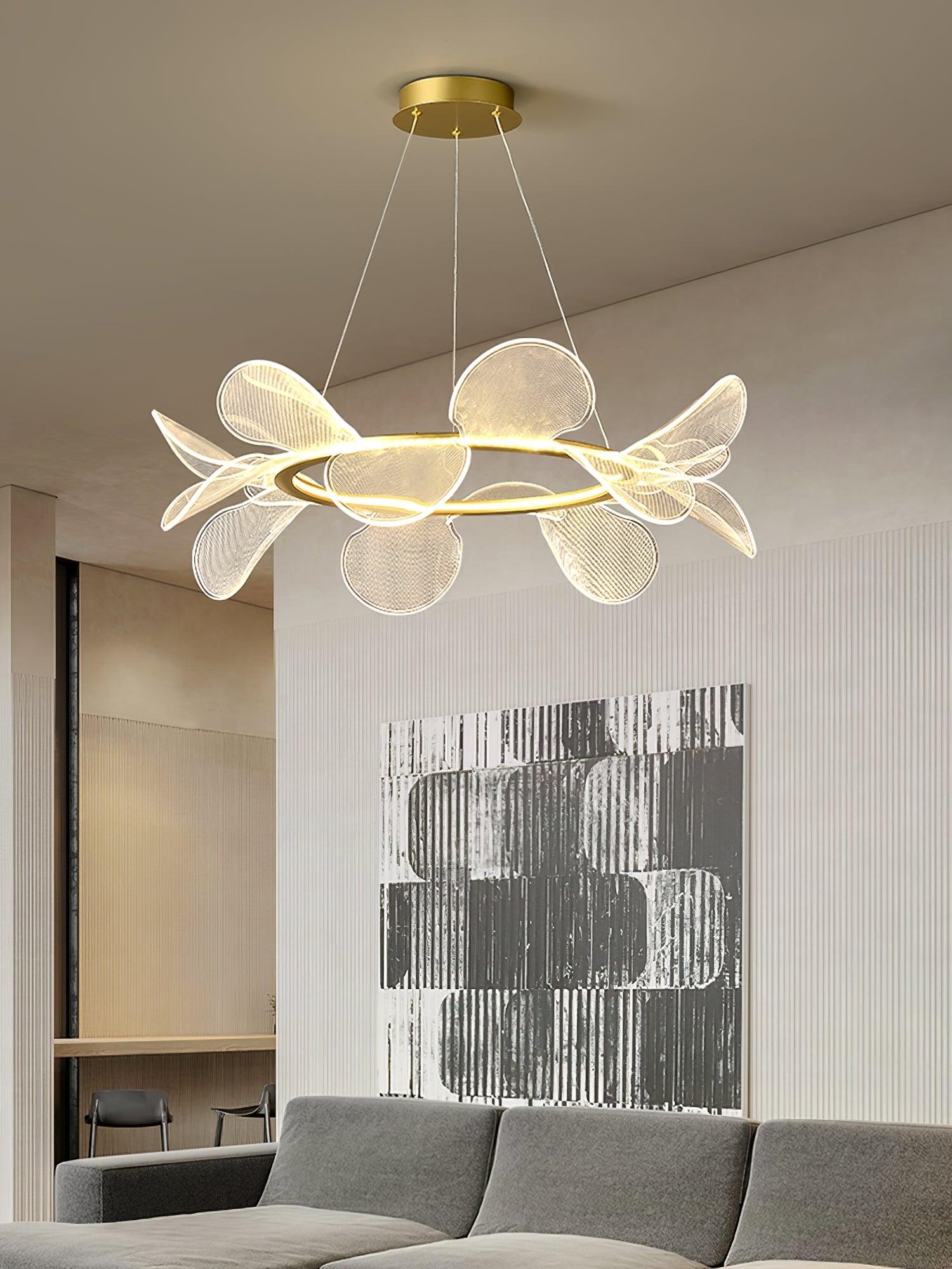 Lustra Chandelier Bain Fleurs Volantes Acrylique - Neutralighting