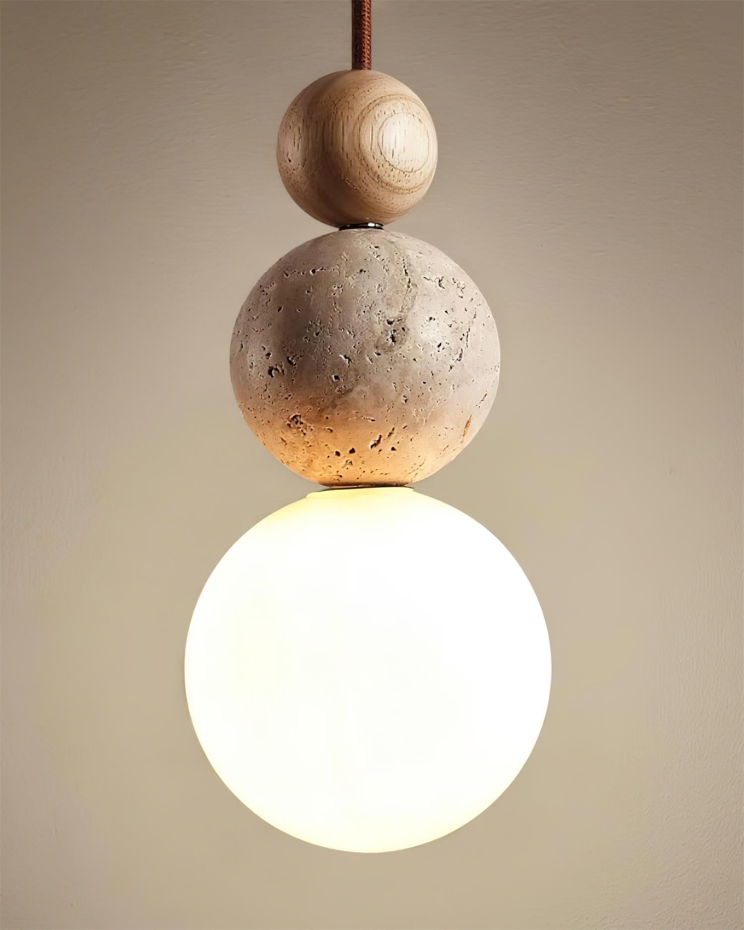 Juvio Lampe Suspension Boule en Travertin - Neutralighting