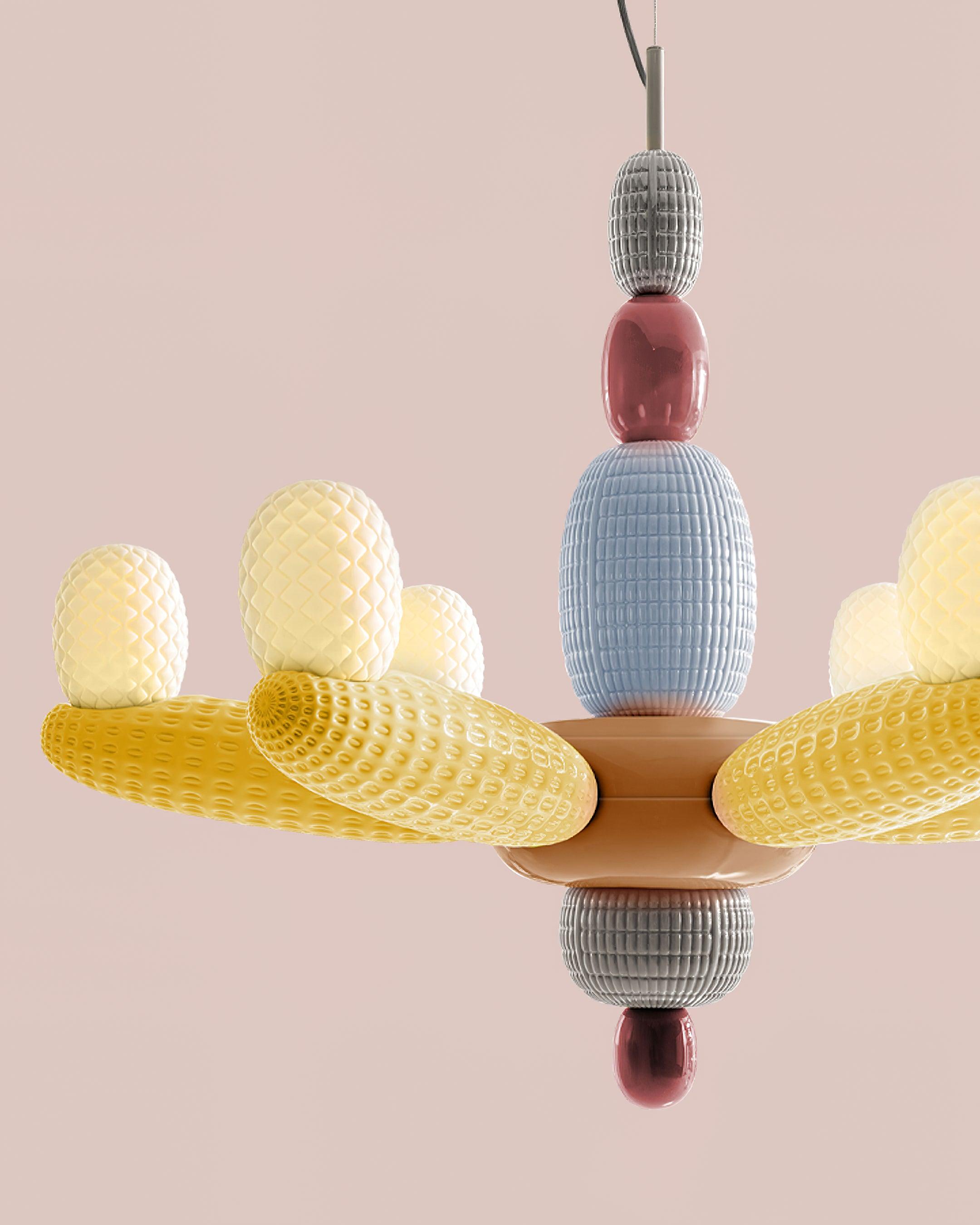 Balloons Chandelier Porcelain Modules Frosted Orbs - Neutralighting