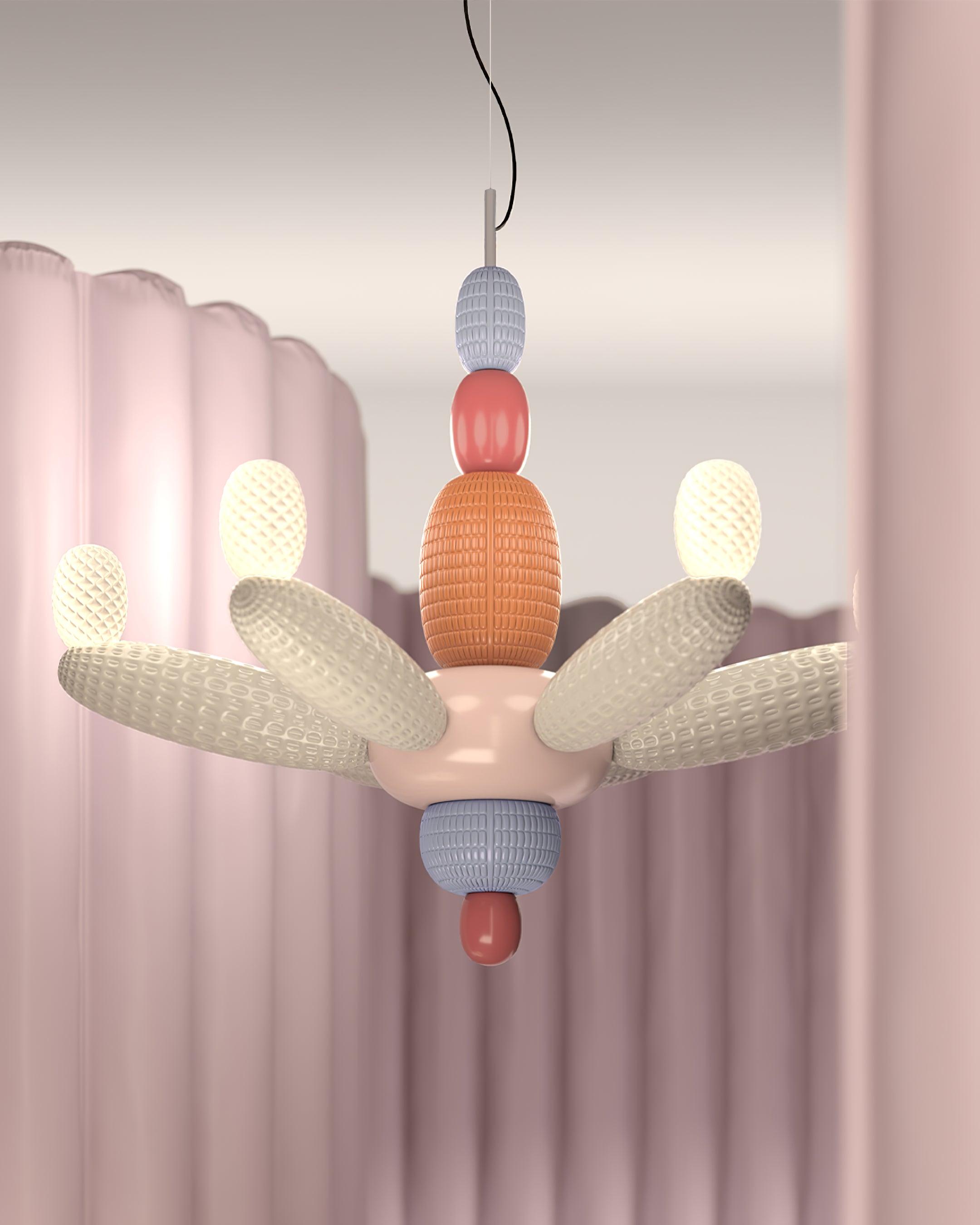 Balloons Chandelier Porcelain Modules Frosted Orbs - Neutralighting