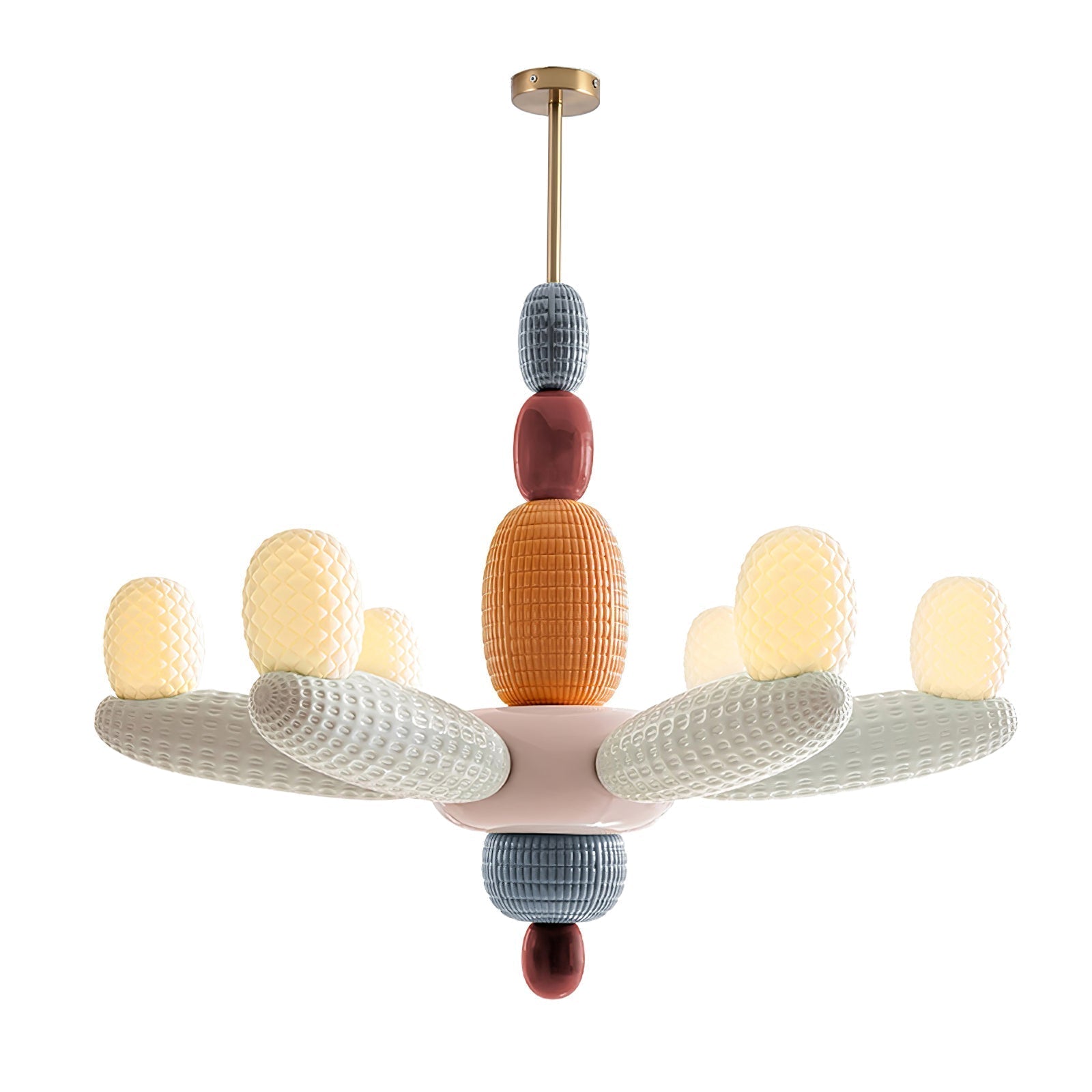 Balloons Chandelier Porcelain Modules Frosted Orbs - Neutralighting