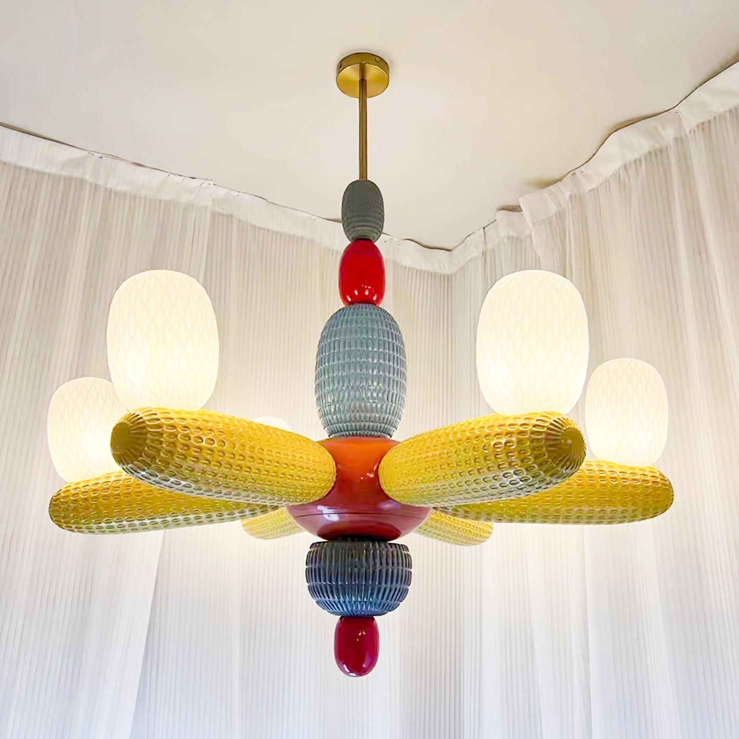 Balloons Chandelier Porcelain Modules Frosted Orbs - Neutralighting
