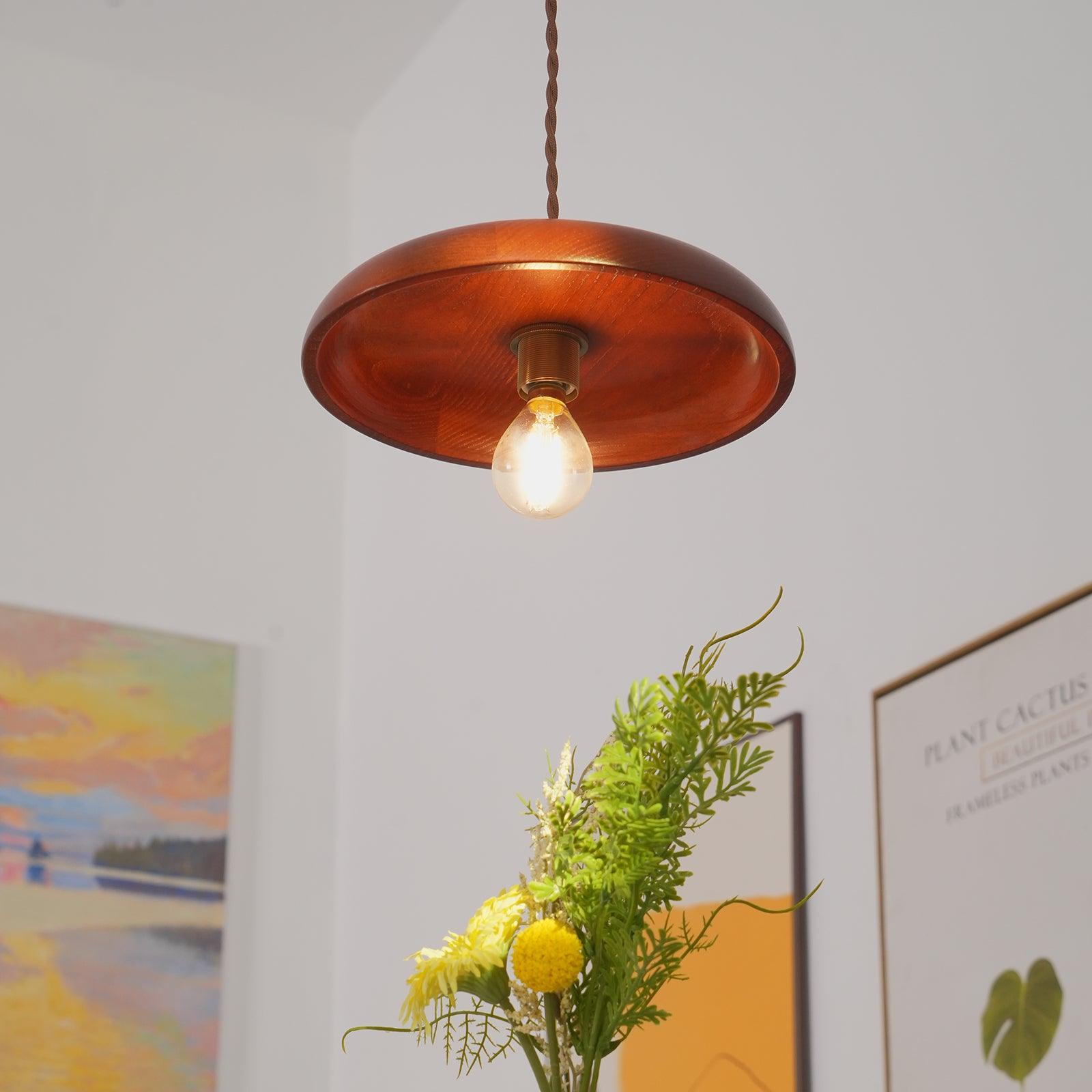 Balmain Pendant Lamp Wood Brass Minimalist - Letslighting