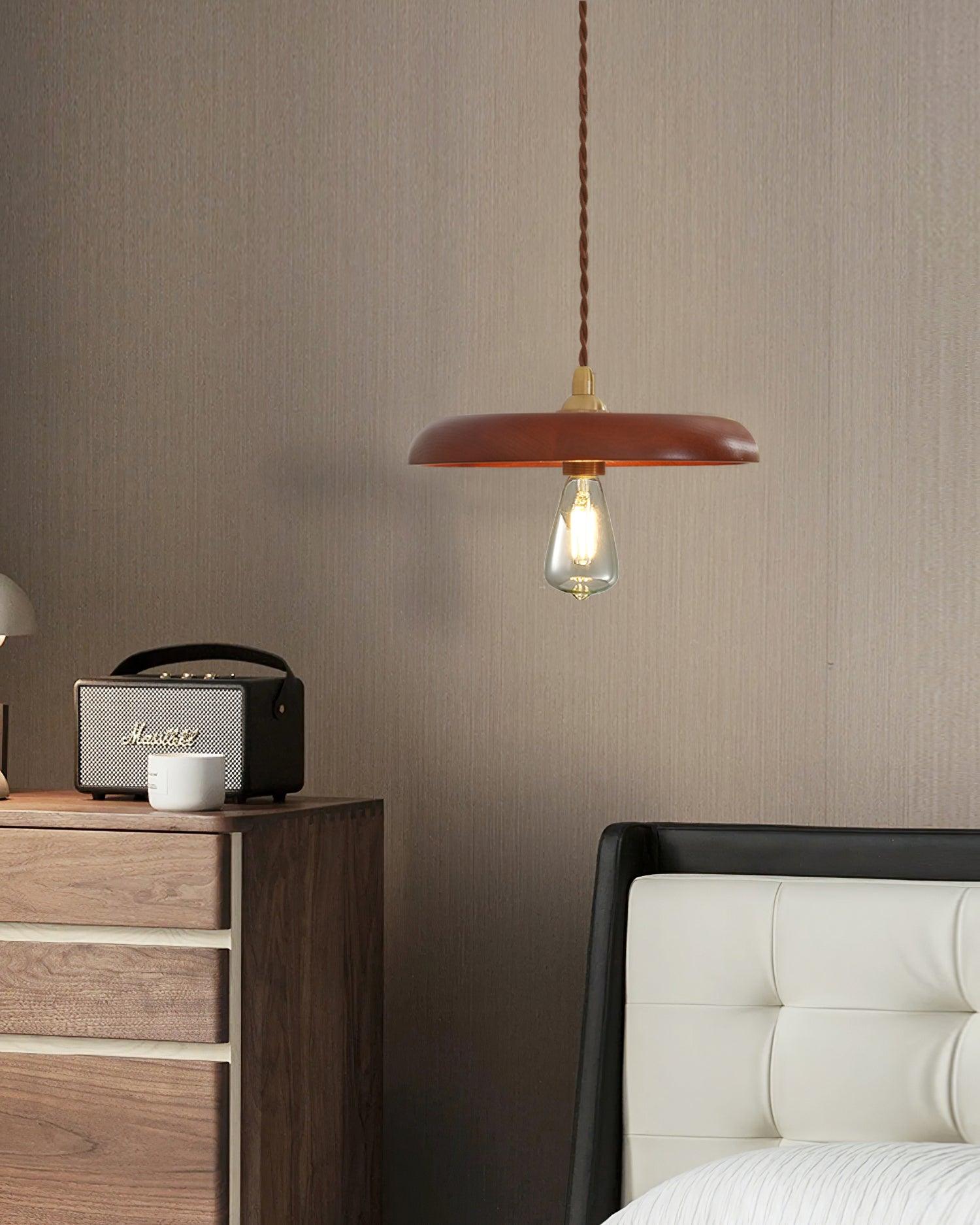 Balmain Pendant Lamp Wood Brass Minimalist - Letslighting