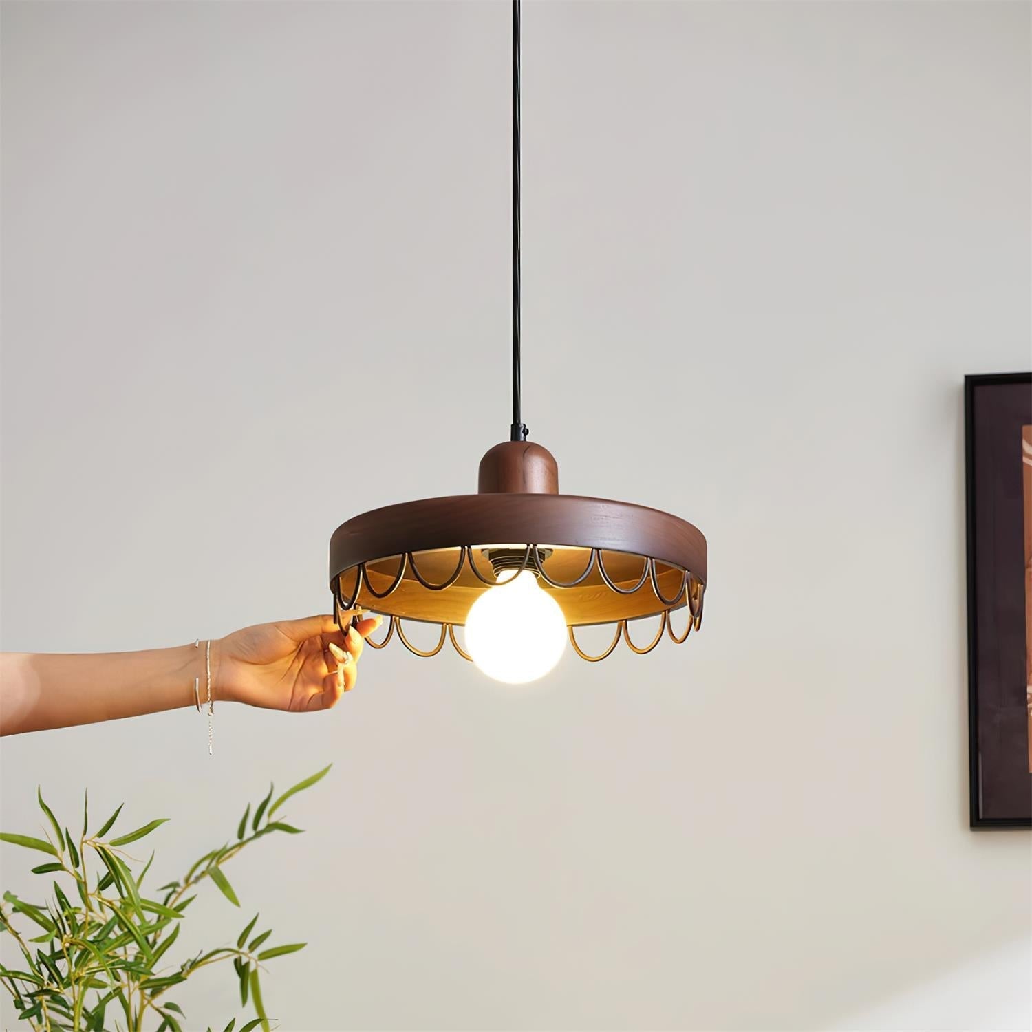 Balton Pendant Lamp Wooden Curved Minimalist - Letslighting